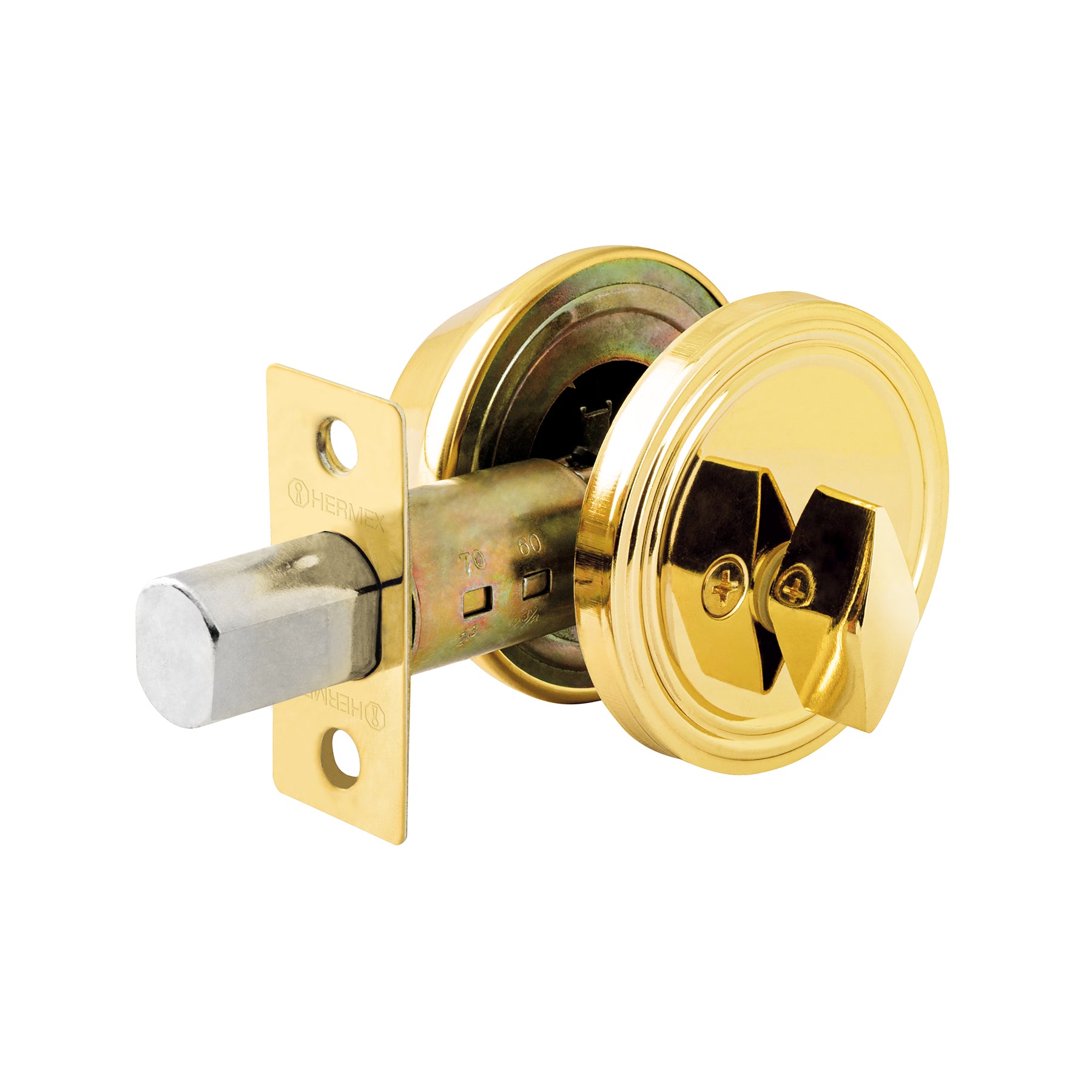 Cerrojo llave-mariposa latón brillante, llave tradicional