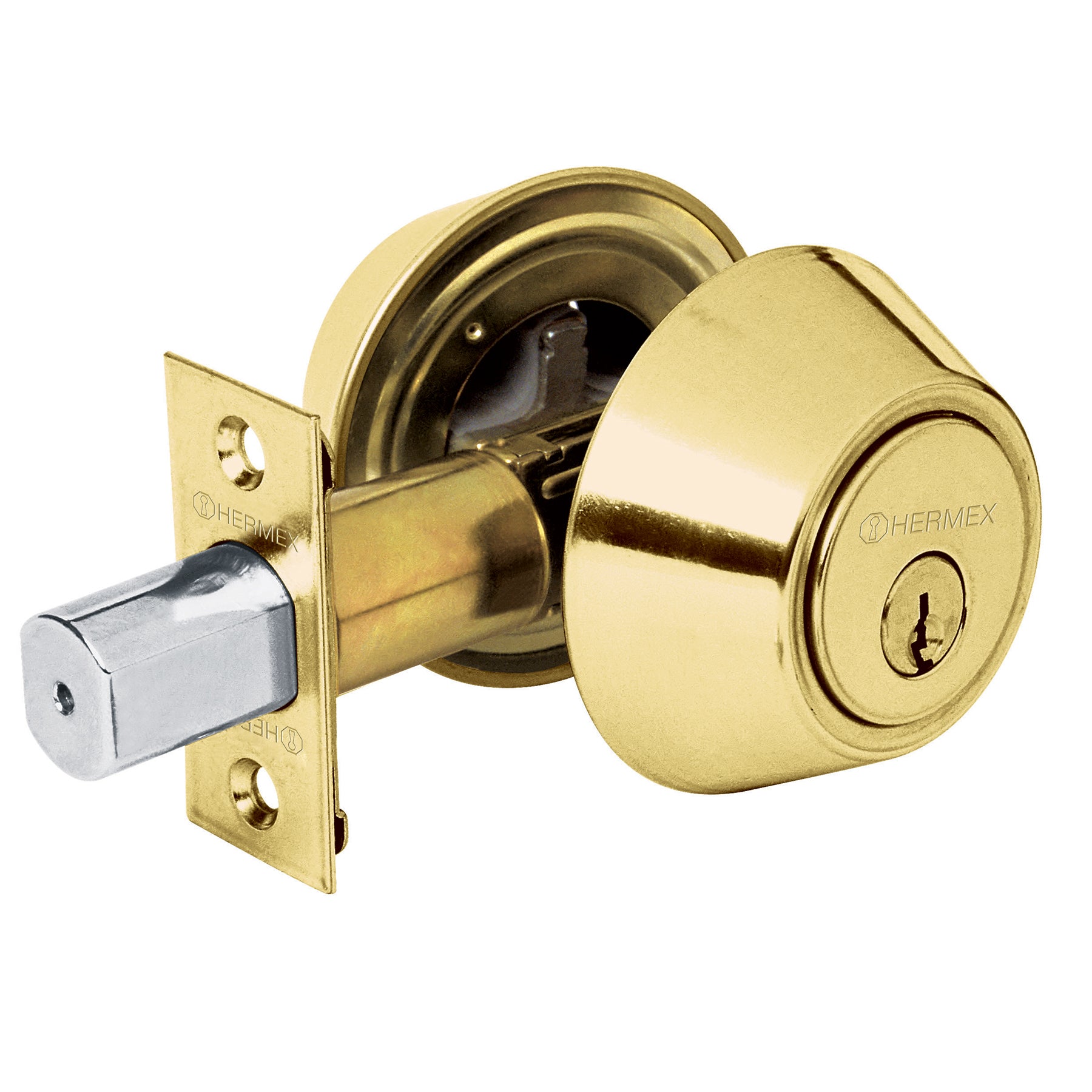Cerrojo llave-llave latón brillante,llave tradicional Hermex