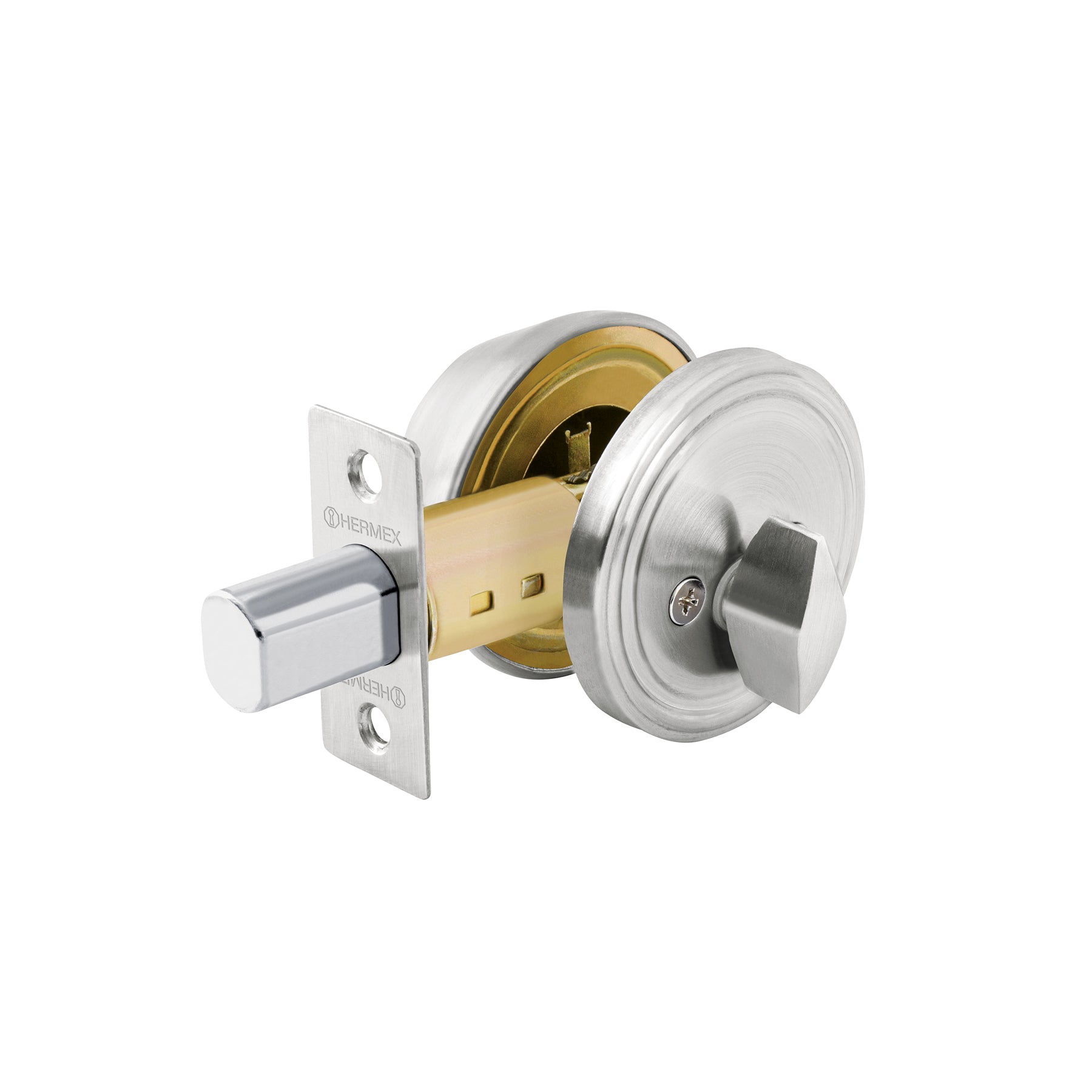 Cerrojo llave-mariposa cromo mate, llave tradicional, Hermex, CERO-31P, 23614