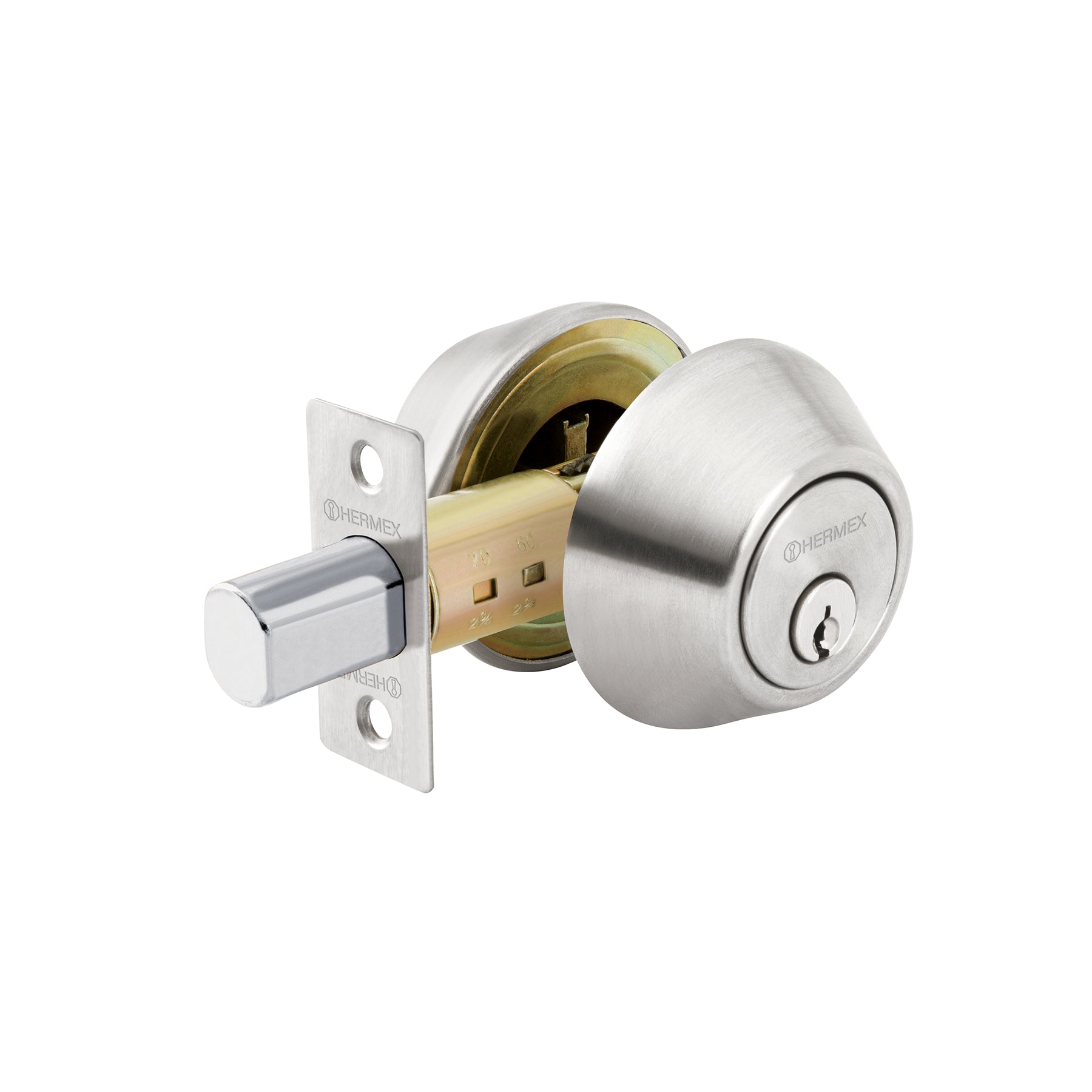 Cerrojo llave-llave cromo mate, llave tradicional, Hermex, CERO-32P, 23611