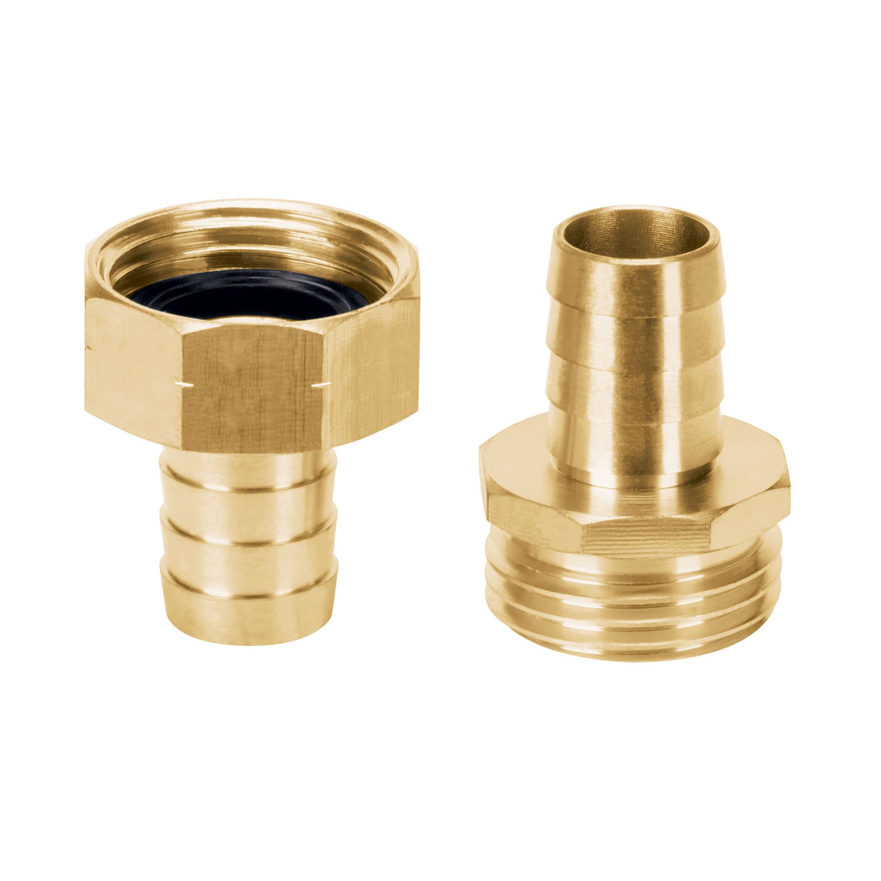 Conectores 5/8" macho y hembra de latón sólido para manguera