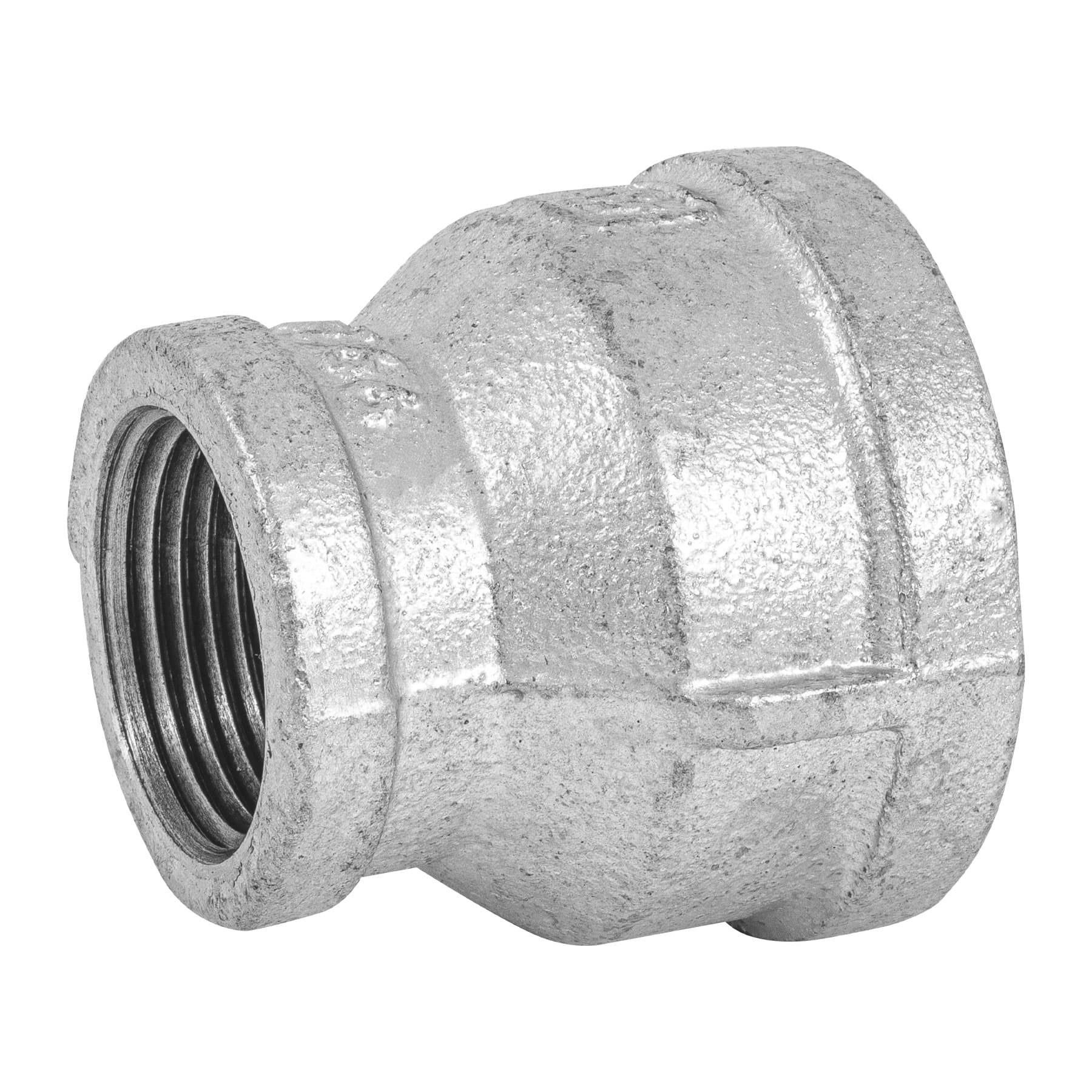Reducción campana acero galvanizado 1-1/2" x 1", Foset