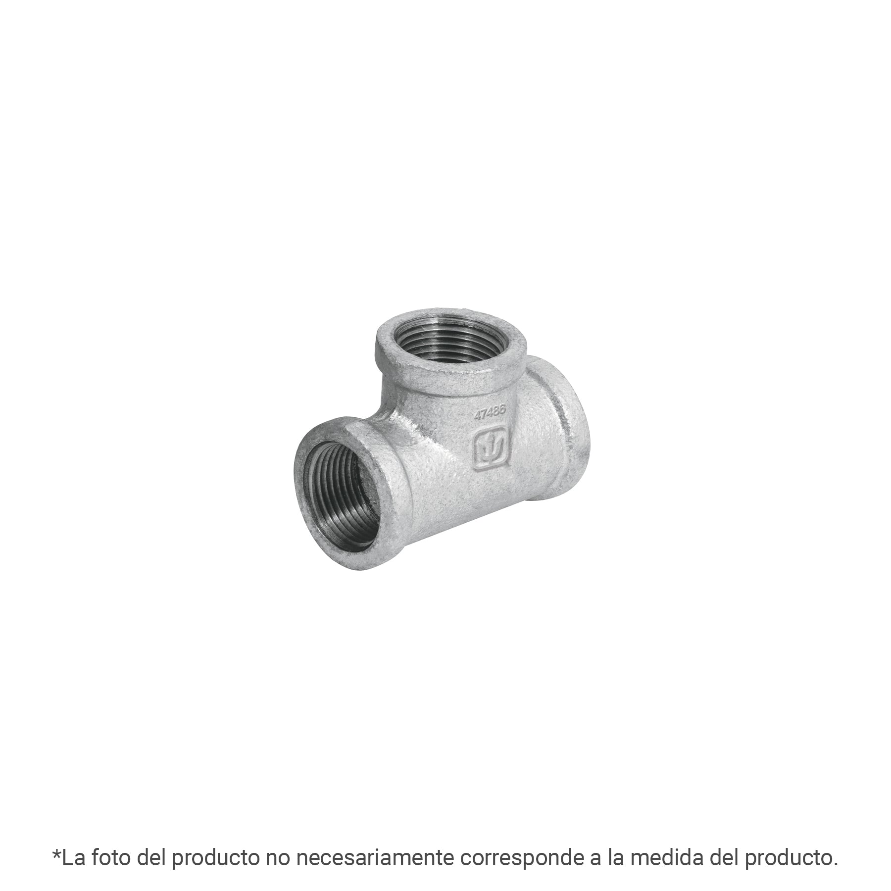 Tee sencilla acero galvanizado 1/4", Foset