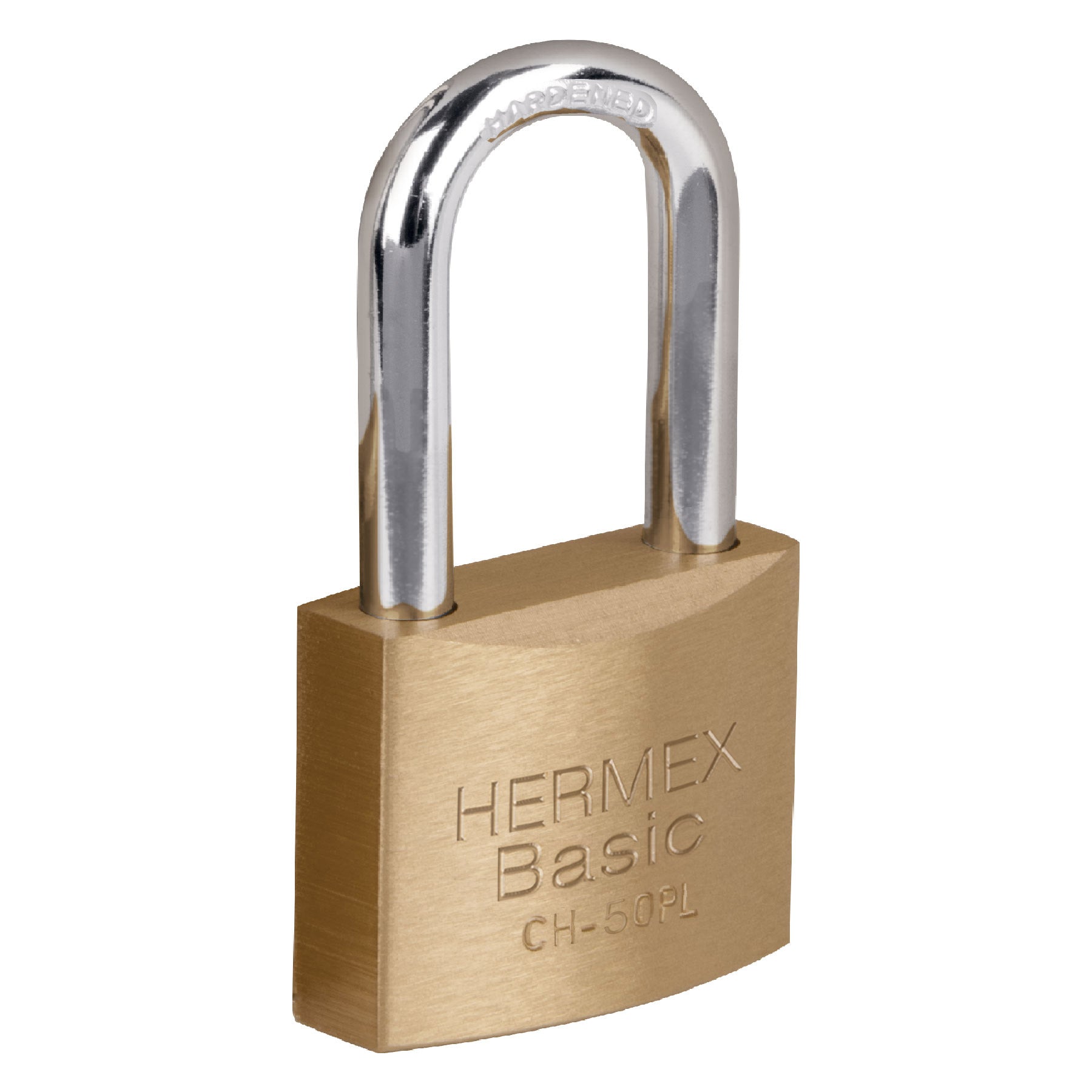 Candado de hierro color latón 50 mm, largo, caja, BASIC