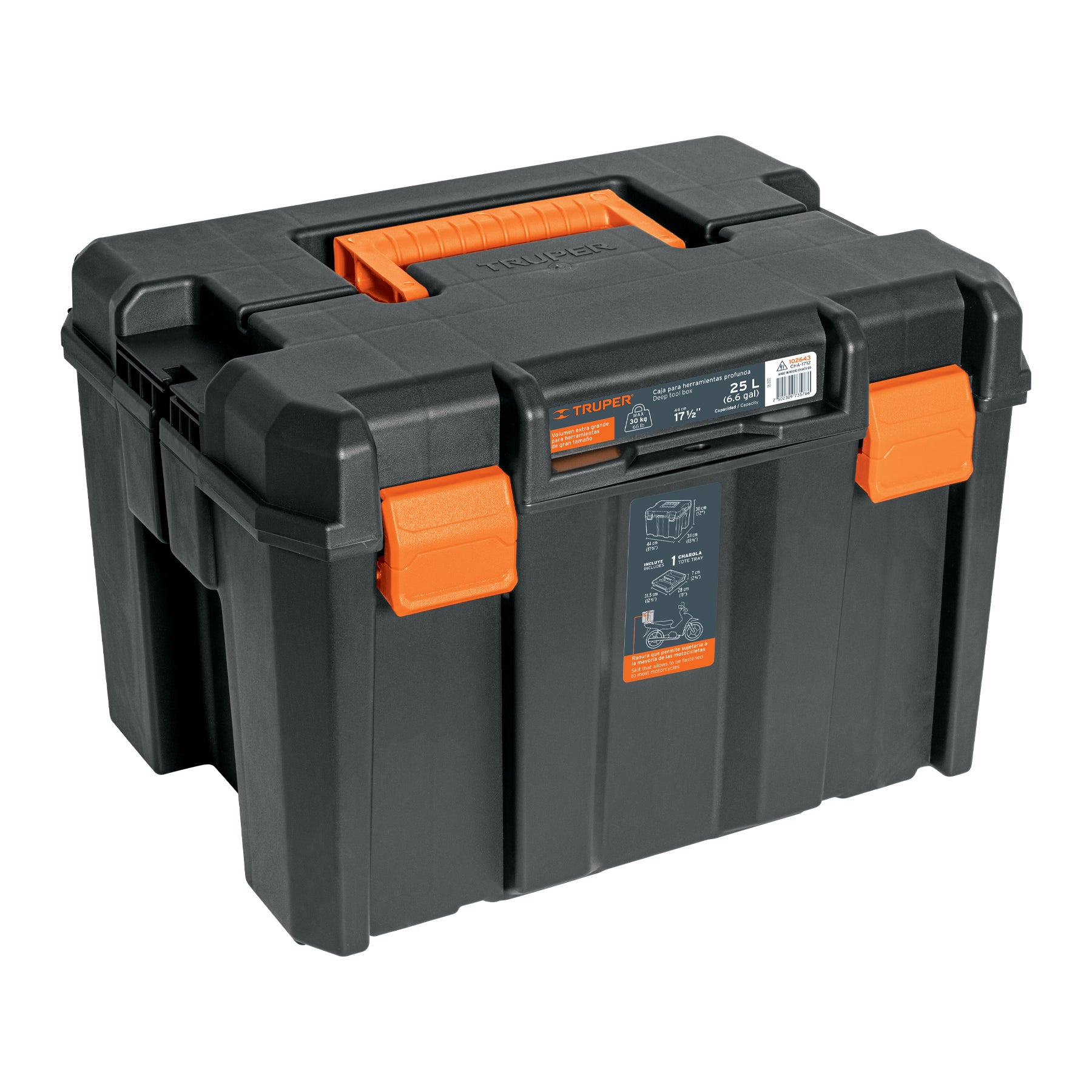 Caja para herramienta, profunda de 17"x12", Truper