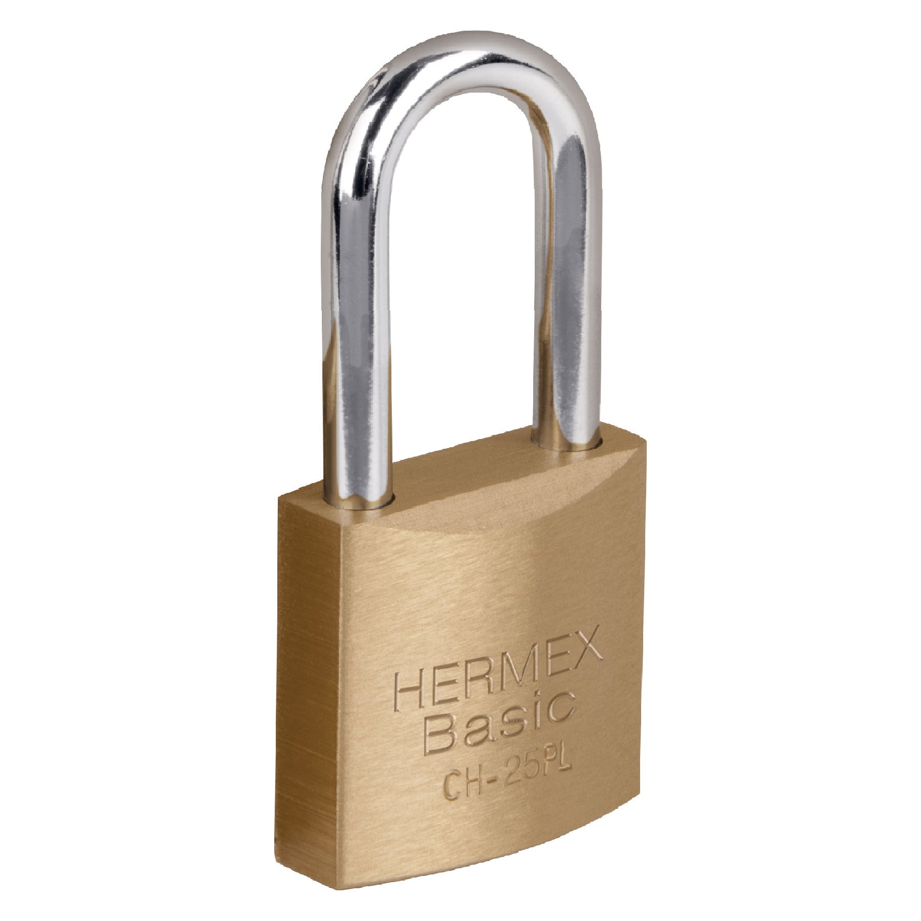 Candado de hierro color latón 25 mm, largo, blíster, BASIC