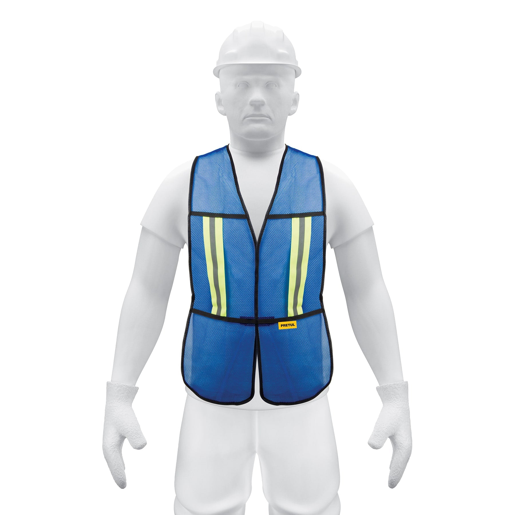 Chaleco de seguridad con cintas reflejantes, azul, Pretul