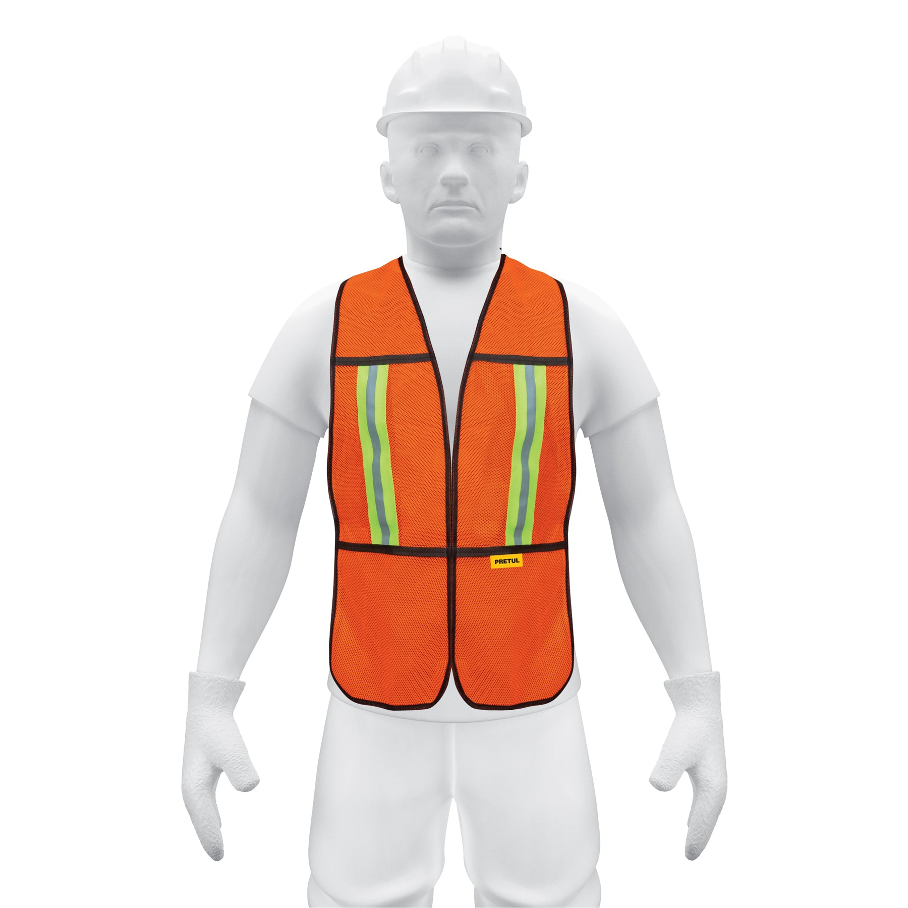 Chaleco de seguridad con cintas reflejantes, naranja, Pretul, CHS-200N, 21025
