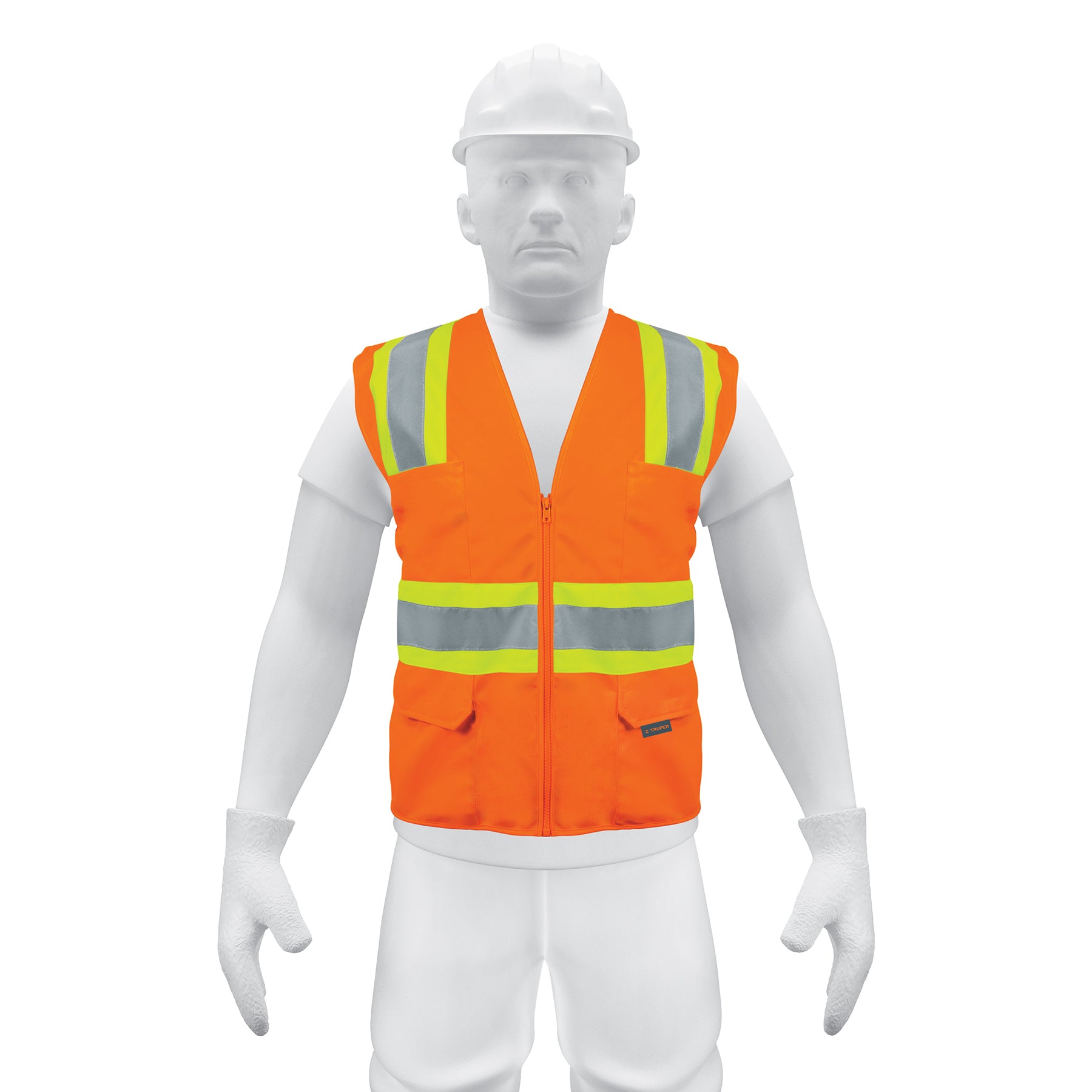 Chaleco de seguridad naranja max visibilidad y 6 bolsas