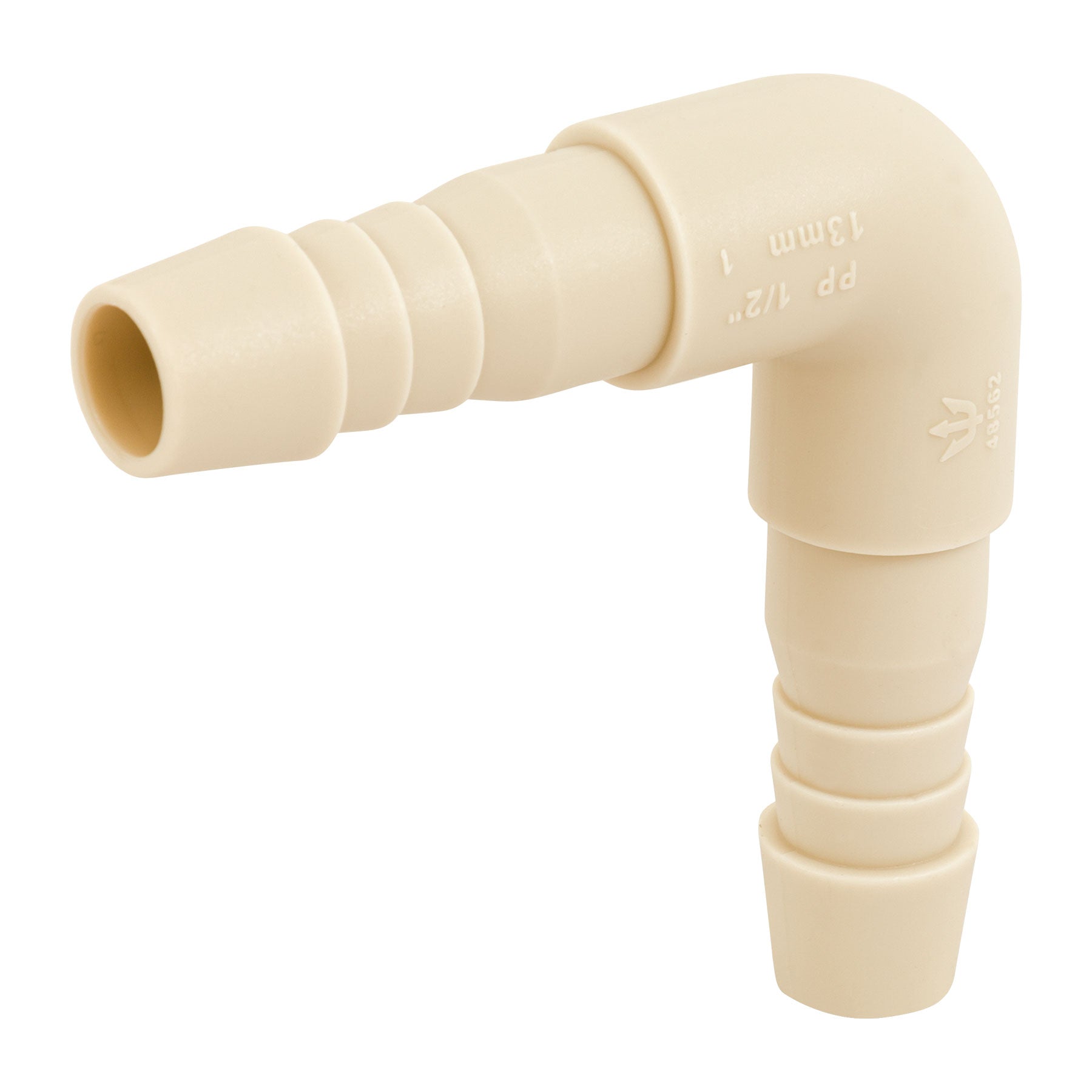 Codo 90∞ inserción de 1/2" de polipropileno, Foset