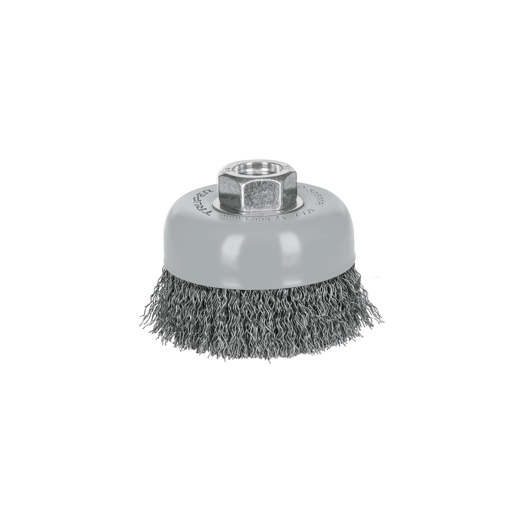 Carda copa 3" alambre ondulado fino, multi rosca, Truper