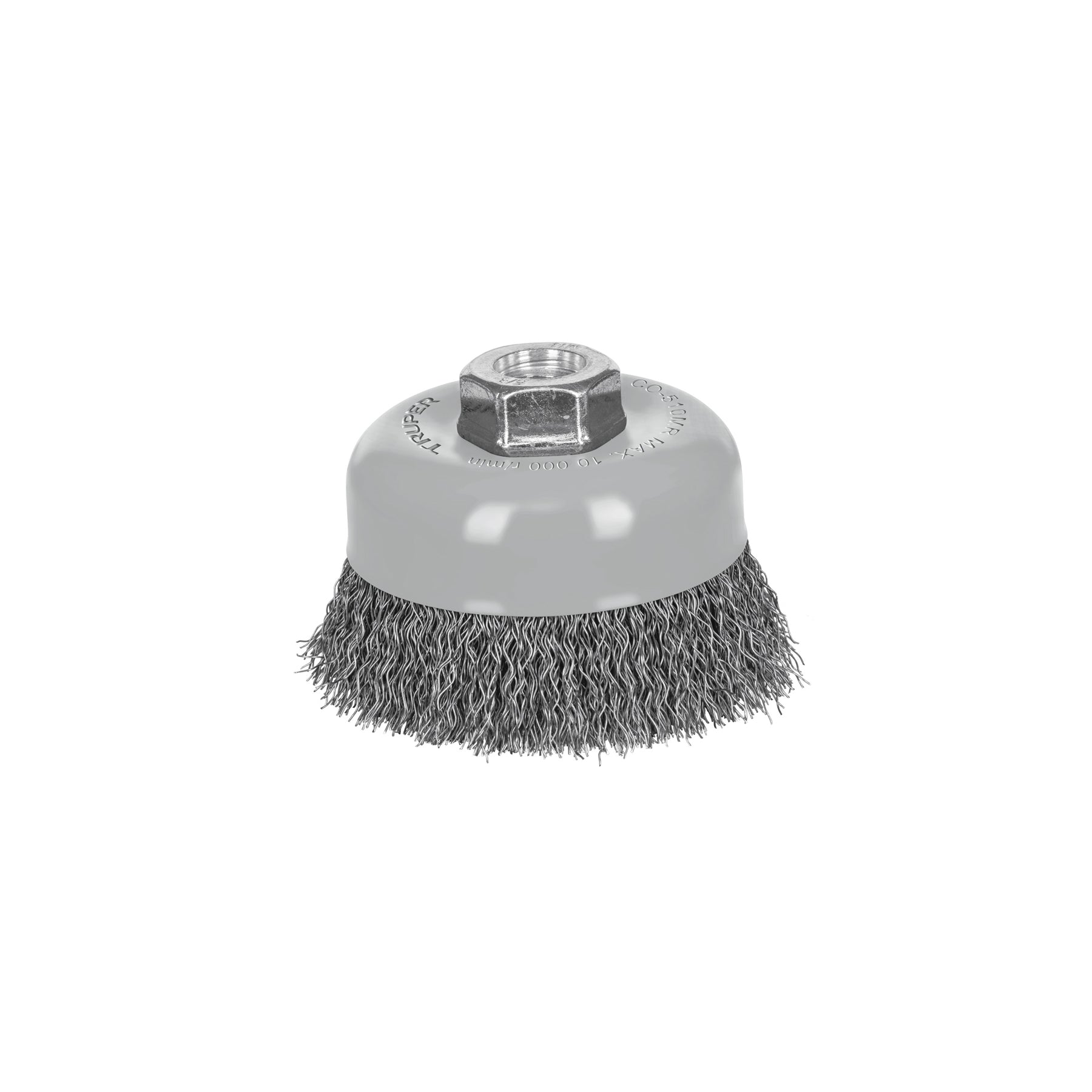 Carda copa 4" alambre ondulado fino, multi rosca, Truper