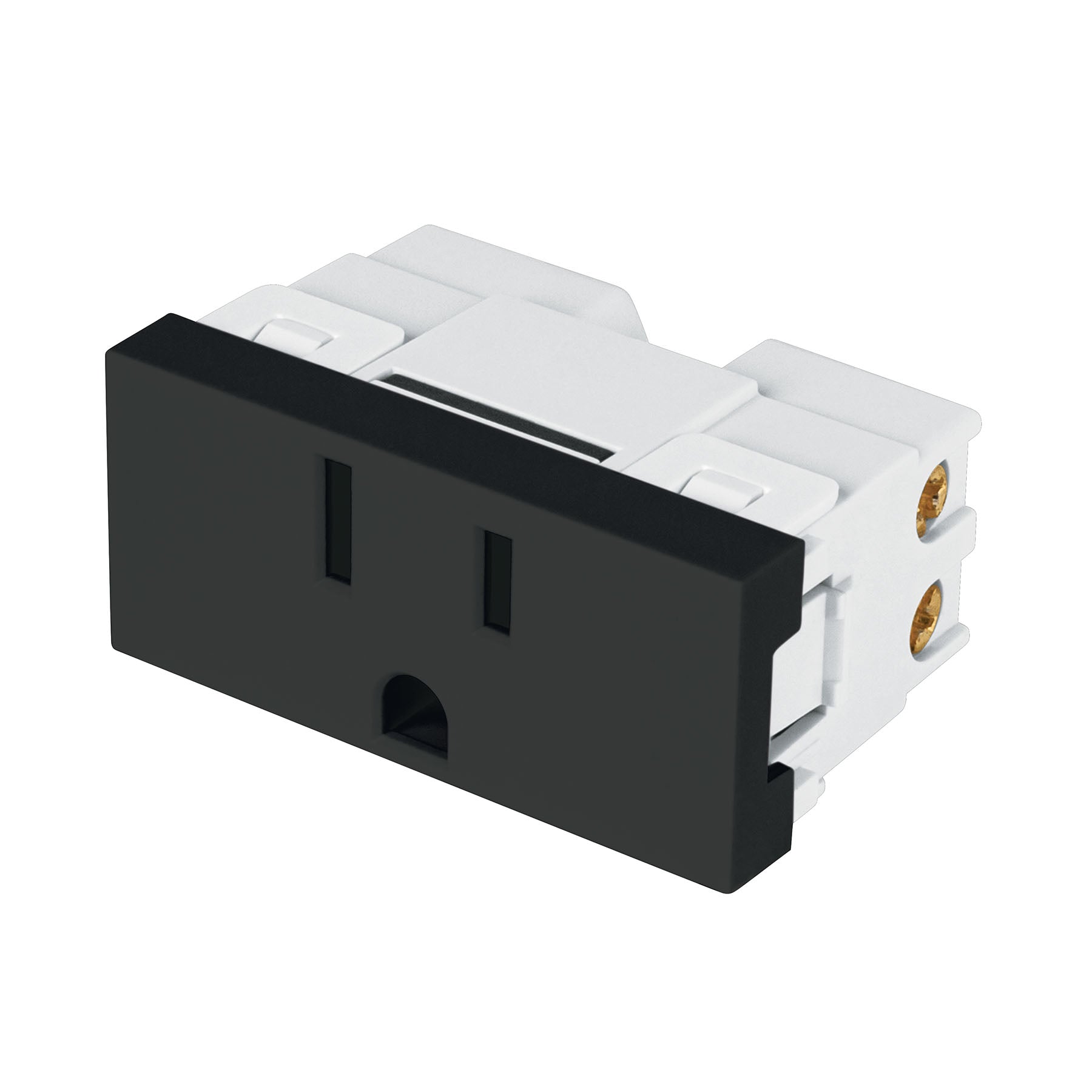 Contacto aterrizado negro de 1 módeloulo, línea Lisboa, Volteck