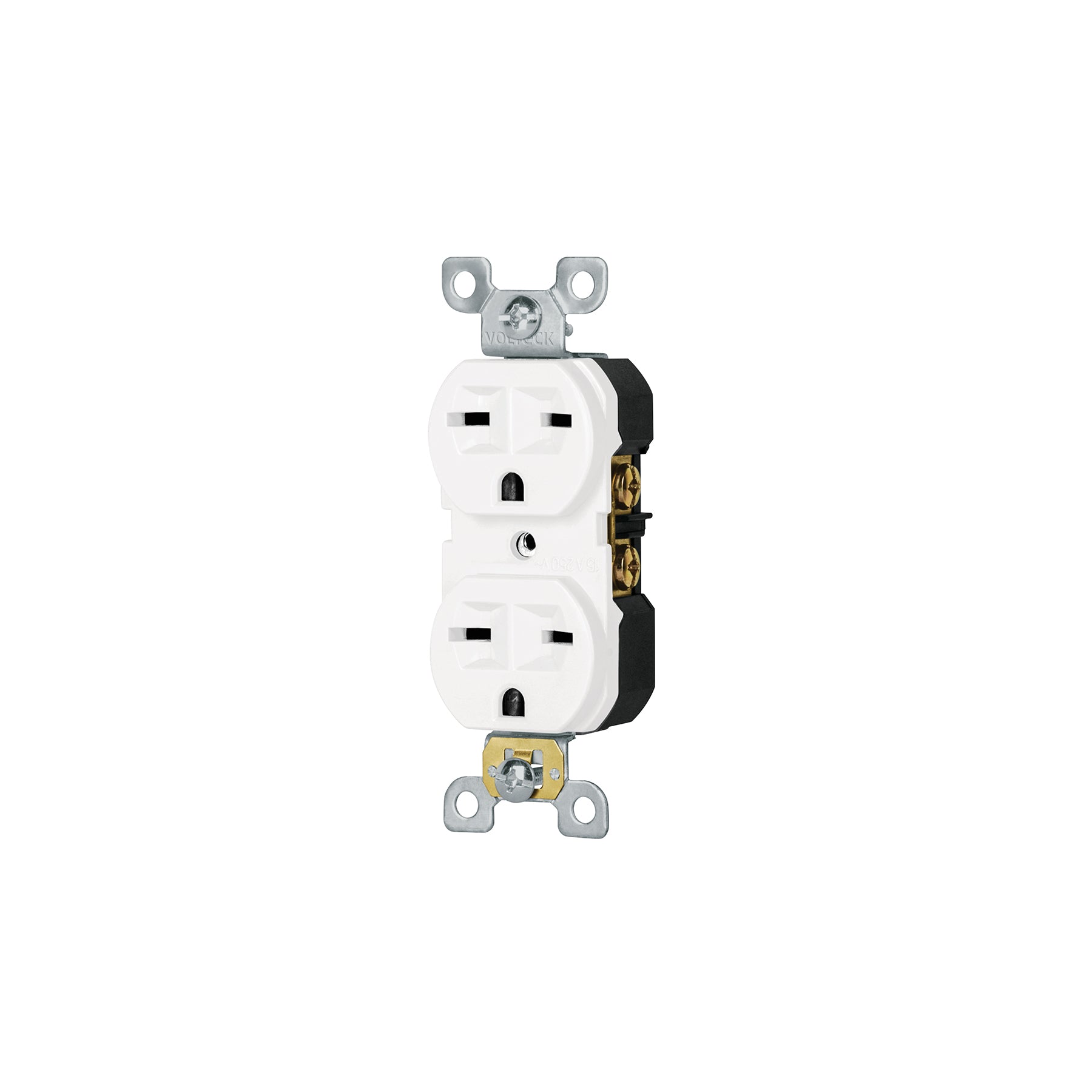 Contacto dúplex, cara de chino, Standard, blanco, Volteck