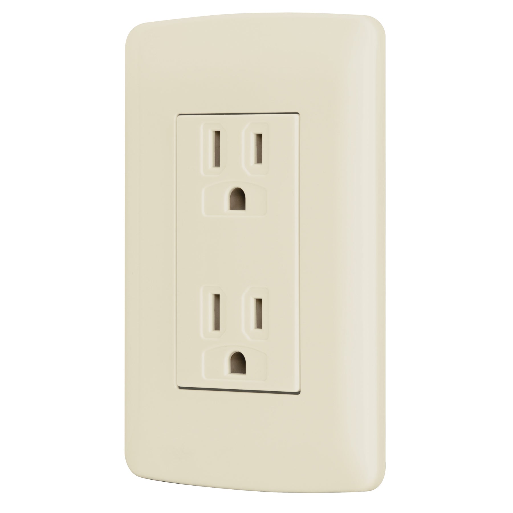 Contacto dúplex aterrizado, color marfil, línea Italiana