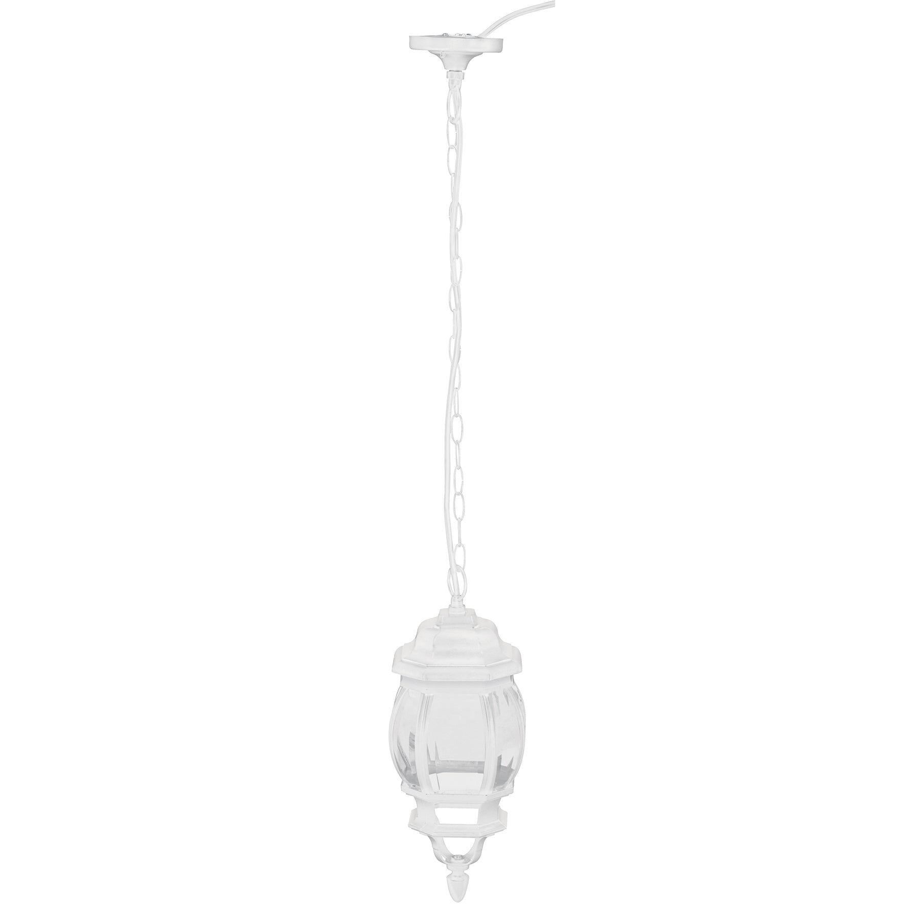 Arbotante tipo farol tradicional colgante para exterior, blanco