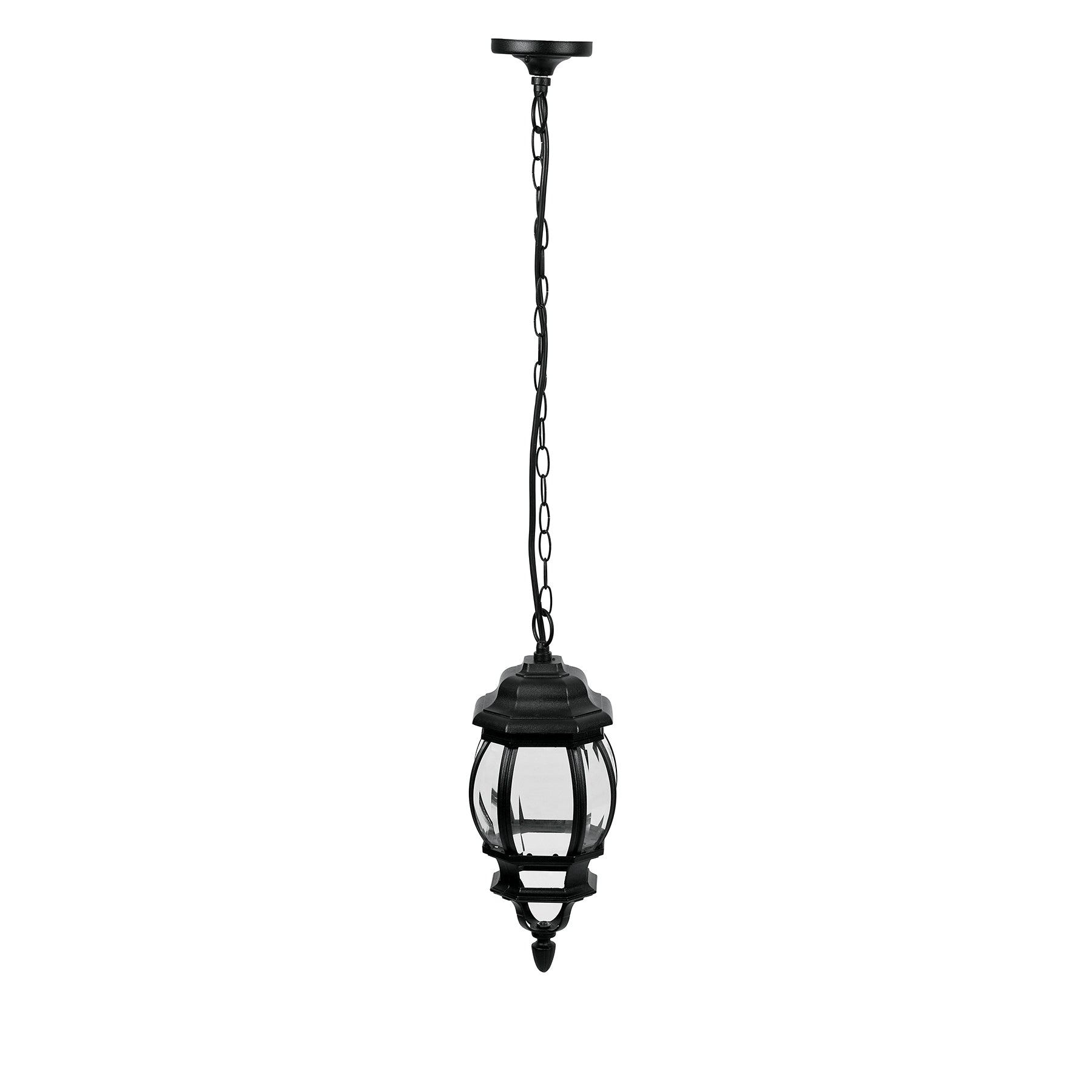 Arbotante tipo farol tradicional colgante para exterior, negro