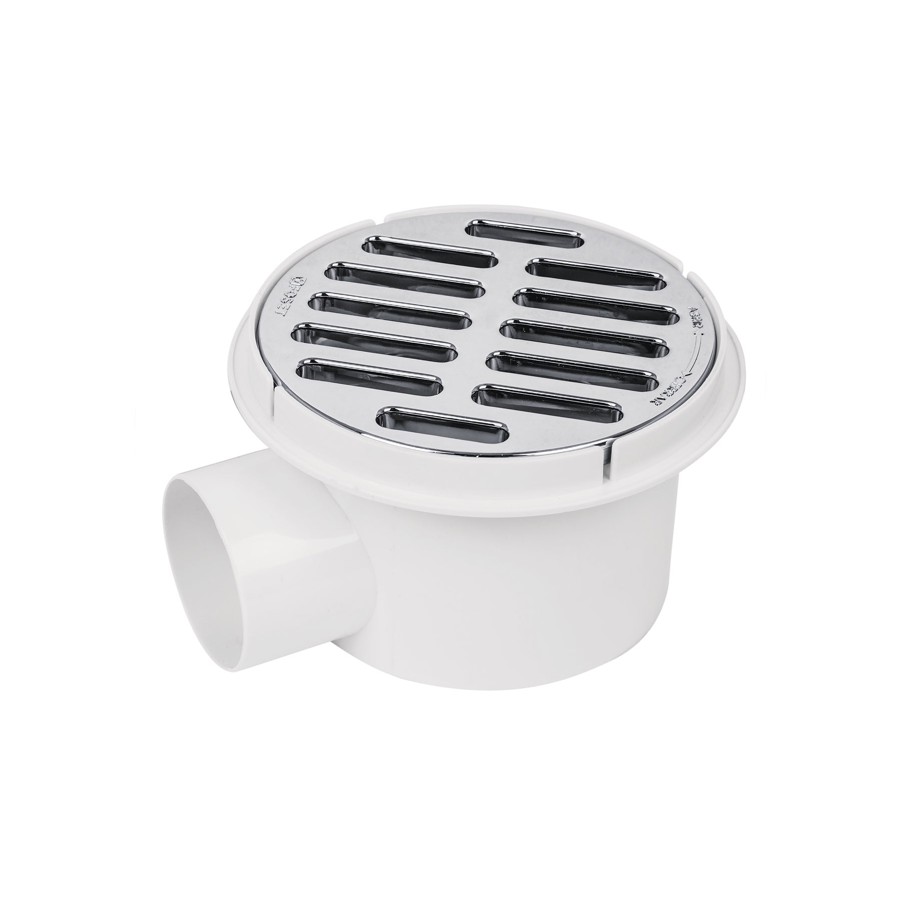 Coladera 5" salida lateral, ABS, rejilla cromada 1/4 vuelta, Foset, COL-61, 49618