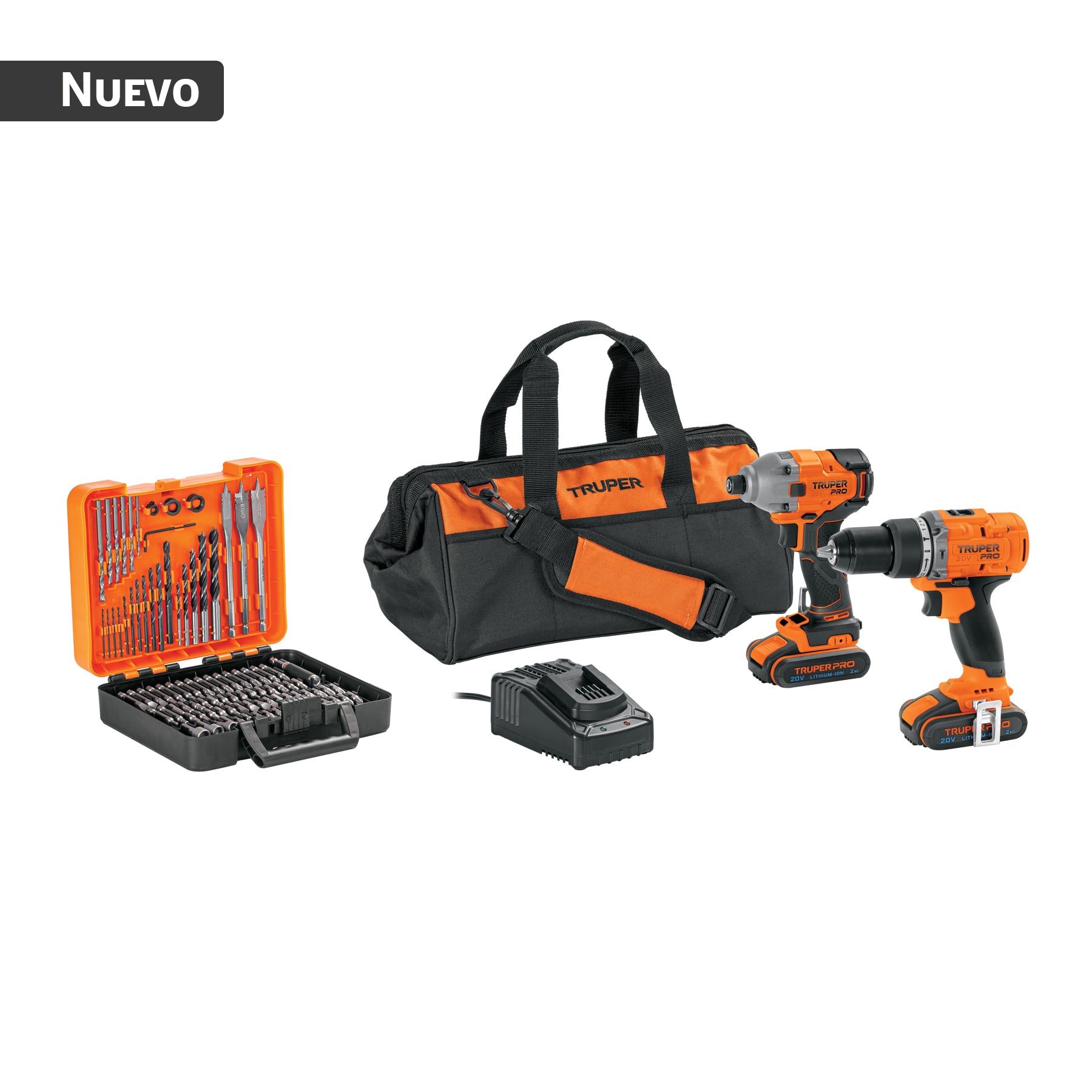 Combo rotomartillo y destornillador impacto inalámbrico, 20V, PRO