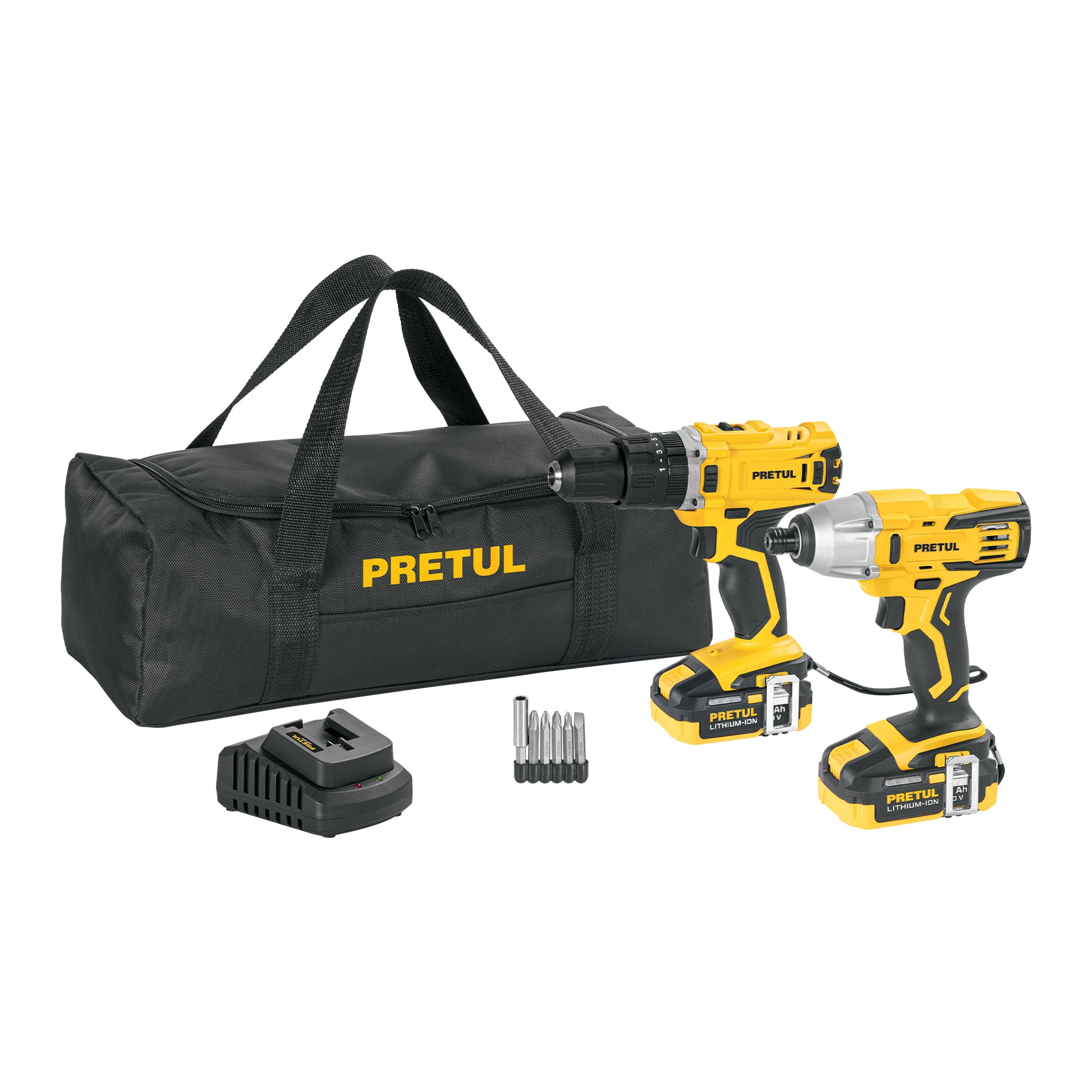 Combo rotomartillo/destornillador impacto, 20V, Pretul