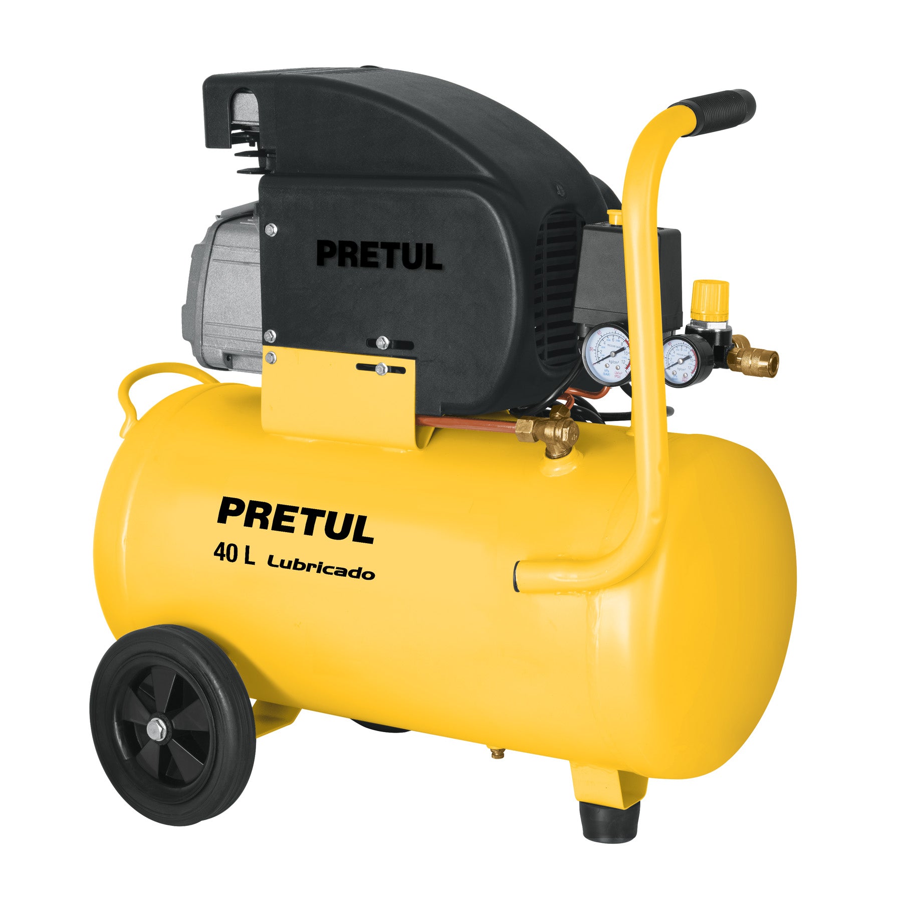Compresor lubricado, 40L, 3HP, horizontal, 127V, Pretul