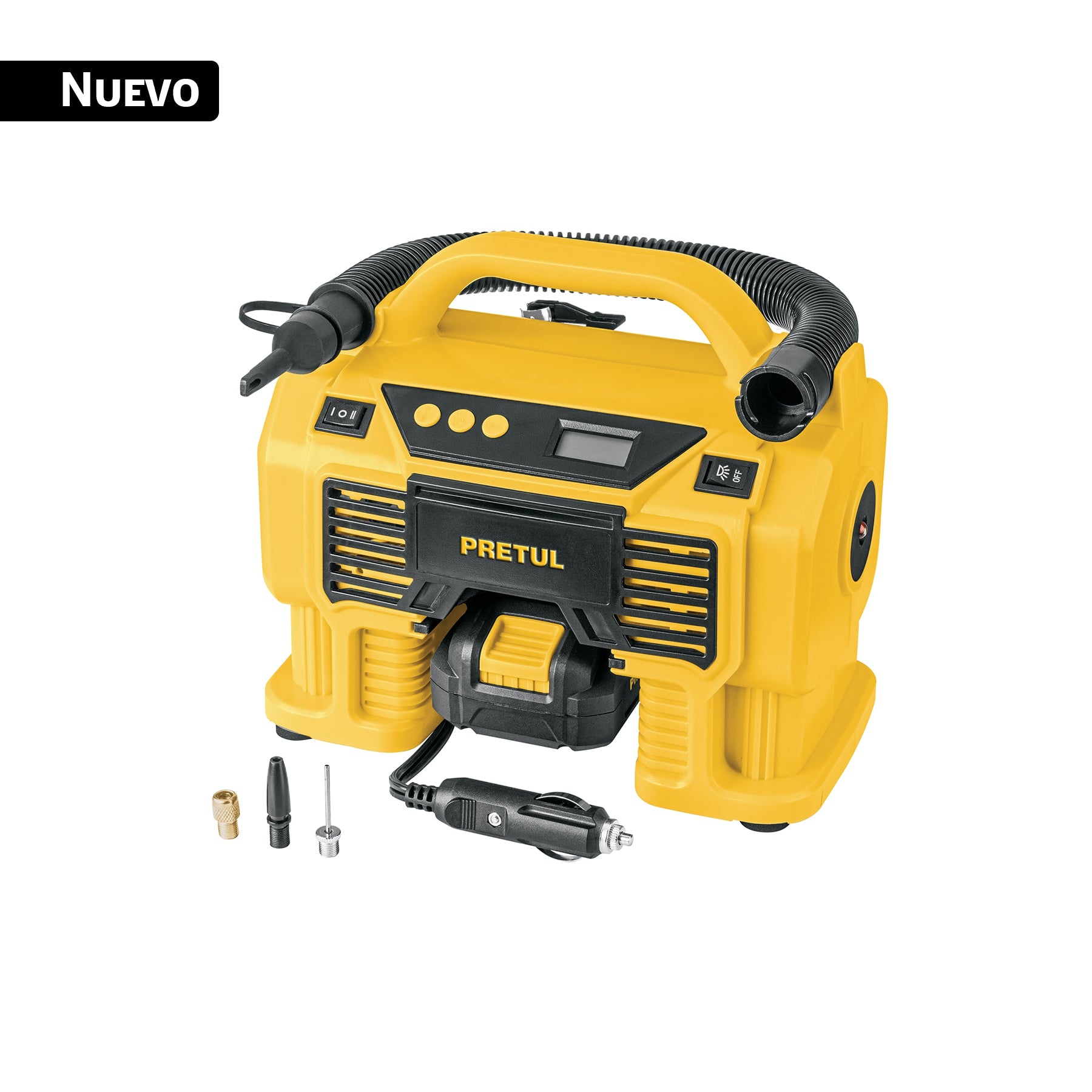 Inflador/soplador para auto, 20V, 1 batería 2Ah, Pretul, COMPI-20P, 29073