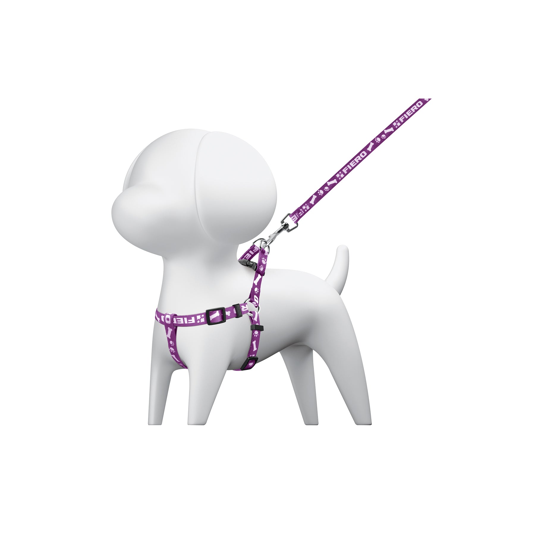 Correa con pechera para perro, 1 cm ancho, Fiero