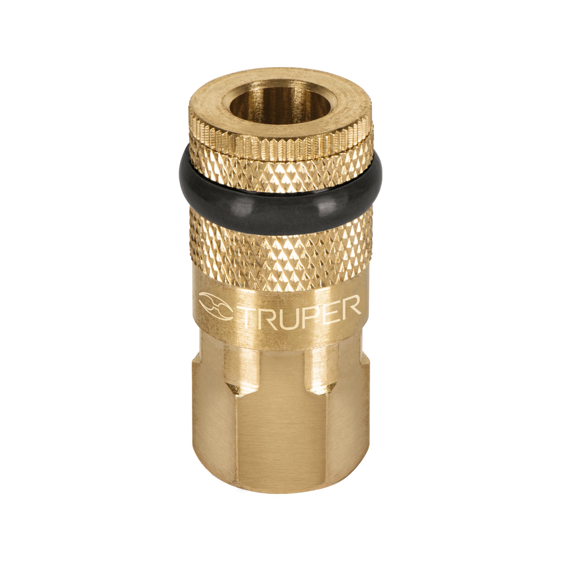 Cople rápido de latón, hembra, cuerda 1/4" NPT, Truper
