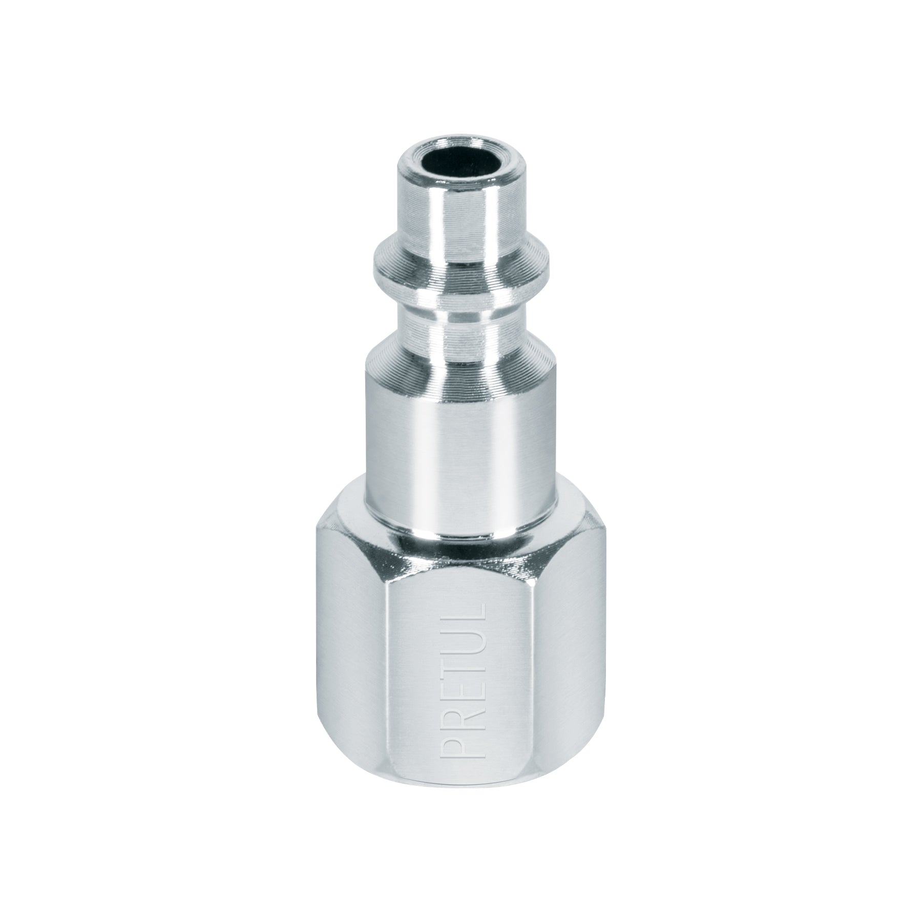 Conector rápido de acero, hembra, cuerda 1/4" NPT, Pretul