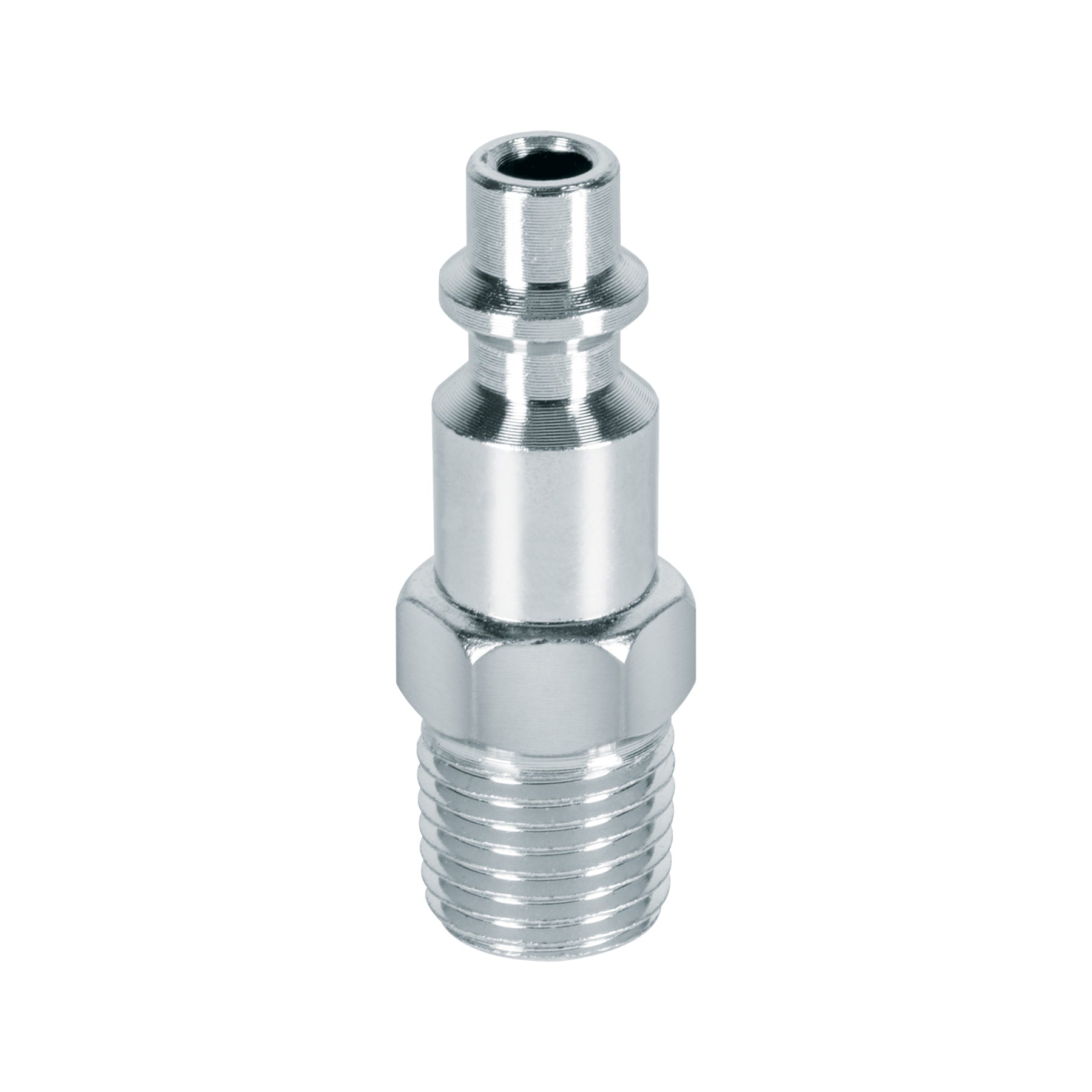 Conector rápido de acero, macho, cuerda 1/4" NPT, Pretul