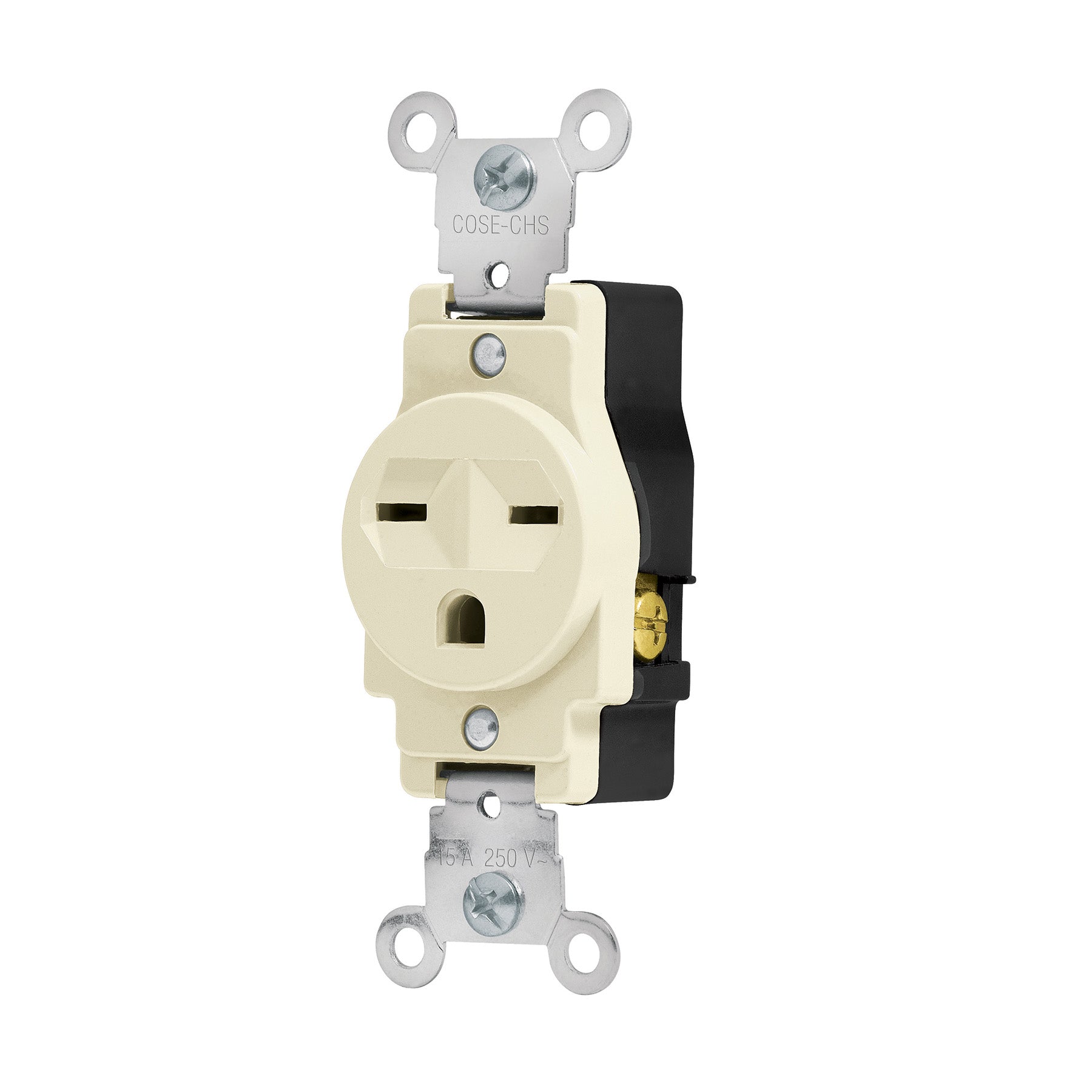 Contacto sencillo, cara de chino, Standard, marfil, Volteck