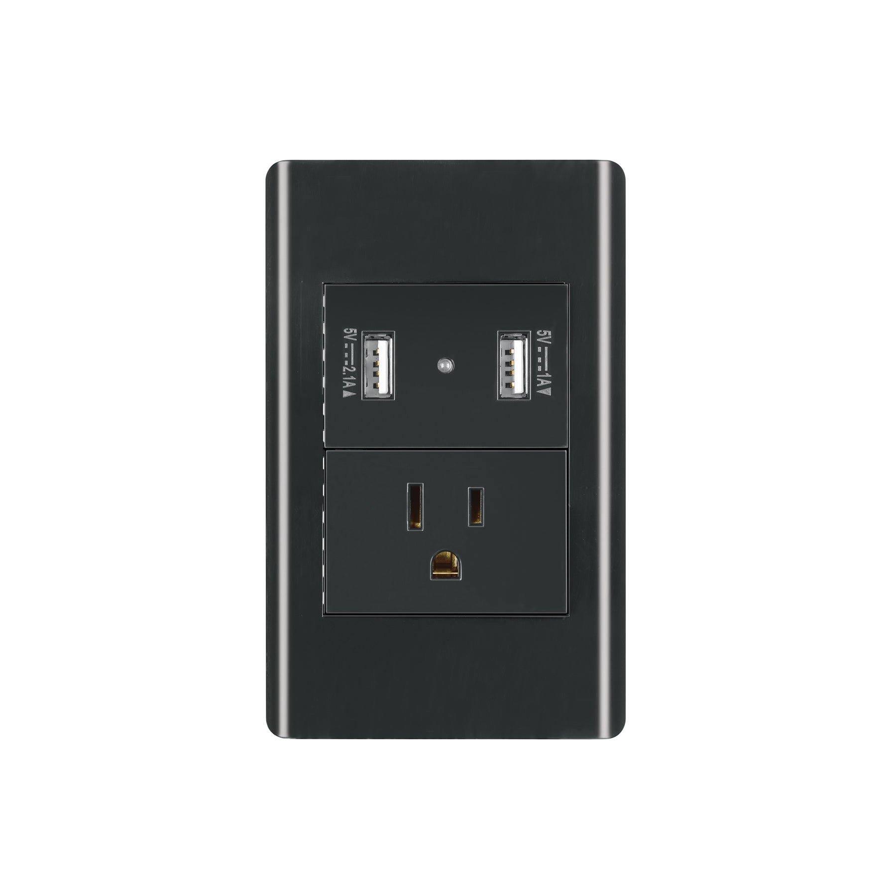 Placa armada negra contacto y 2 puertos USB 1.5 mód, Lisboa, Volteck, COUSB-LN, 47904