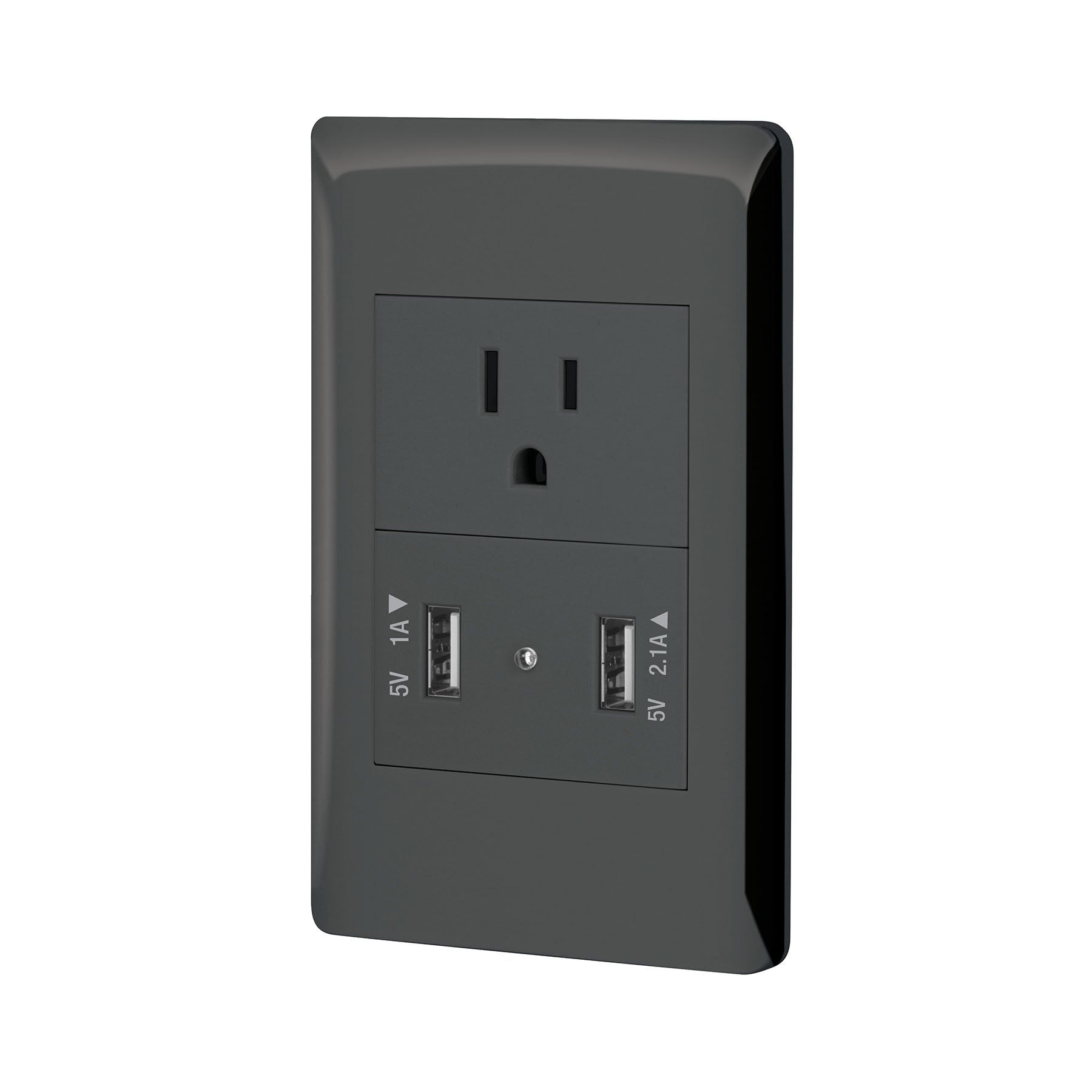 Placa armada negra contacto y 2 puertos USB 1.5 módelo, Lisboa