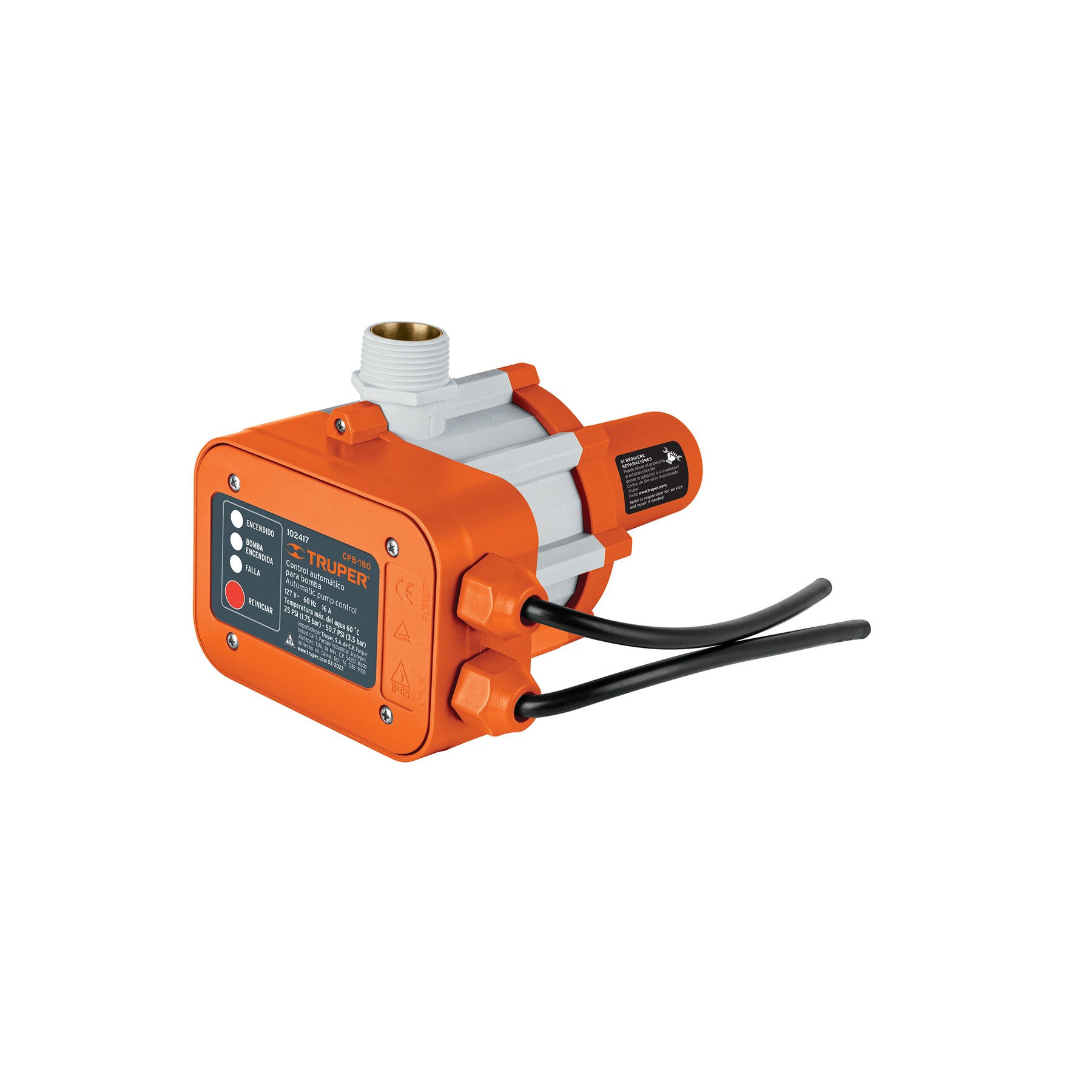 Control automático de presión de bombas para agua, 180∞