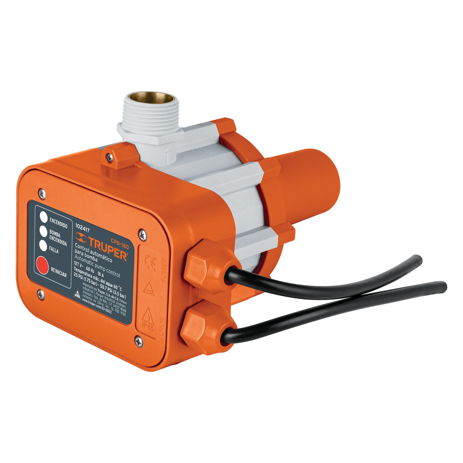 Control automático de presión de bombas para agua, 180∞