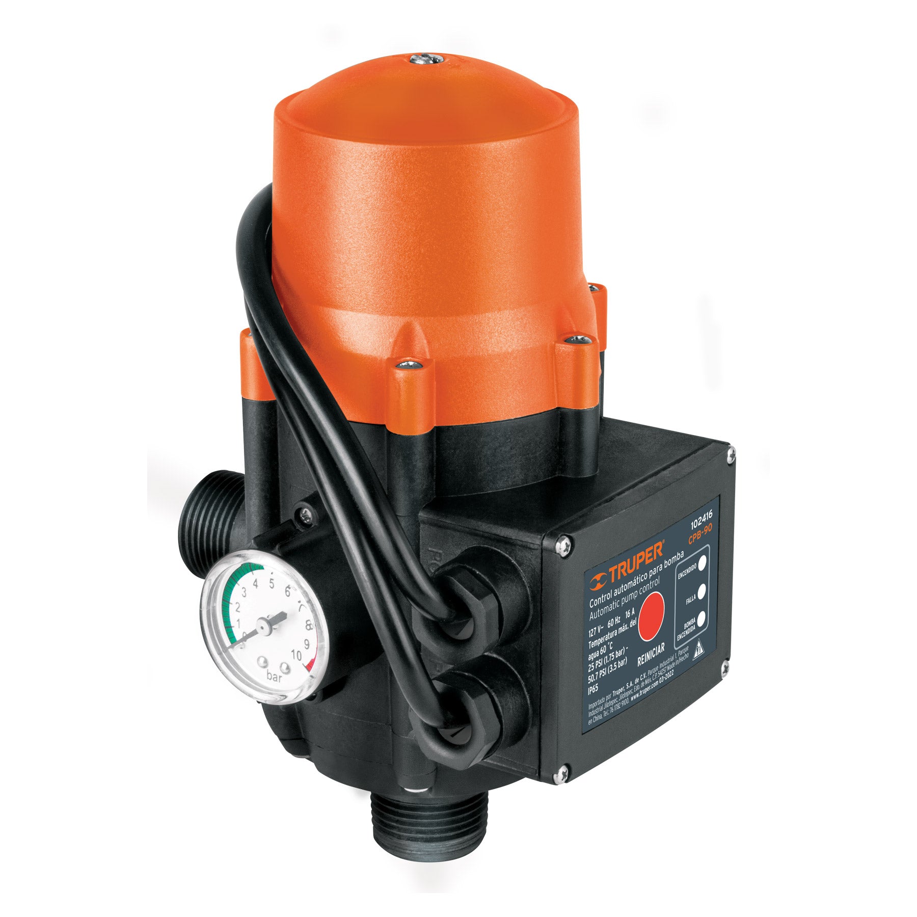 Control automático de presión de bombas para agua, 90∞