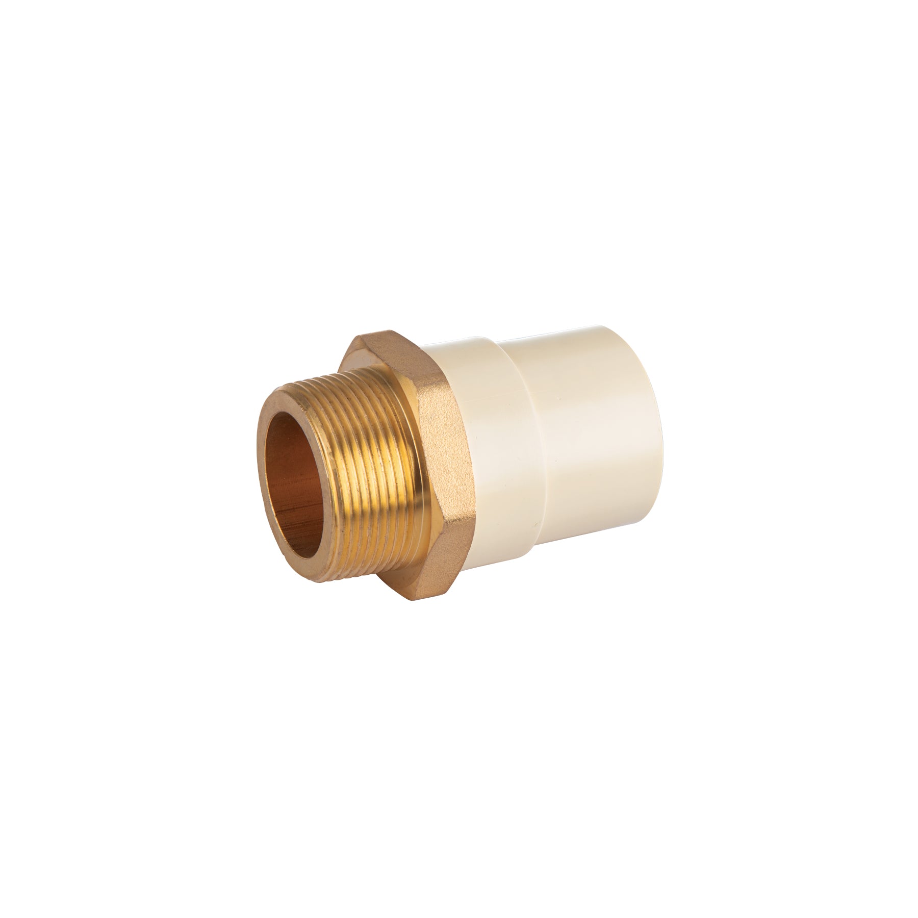 Adaptador CPVC, 1-1/2", macho inserto metálico-latón, Foset