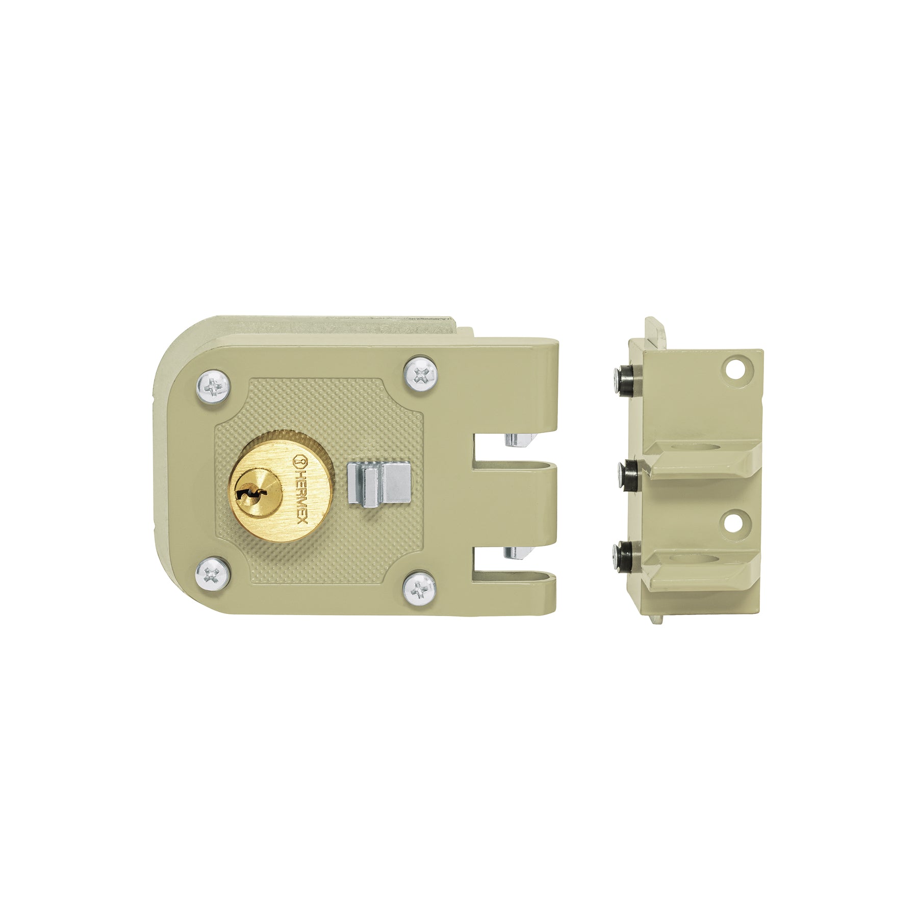 Cerradura sobreponer, puerta corrediza, clásica, derecha, Hermex, CS-65D, 43493