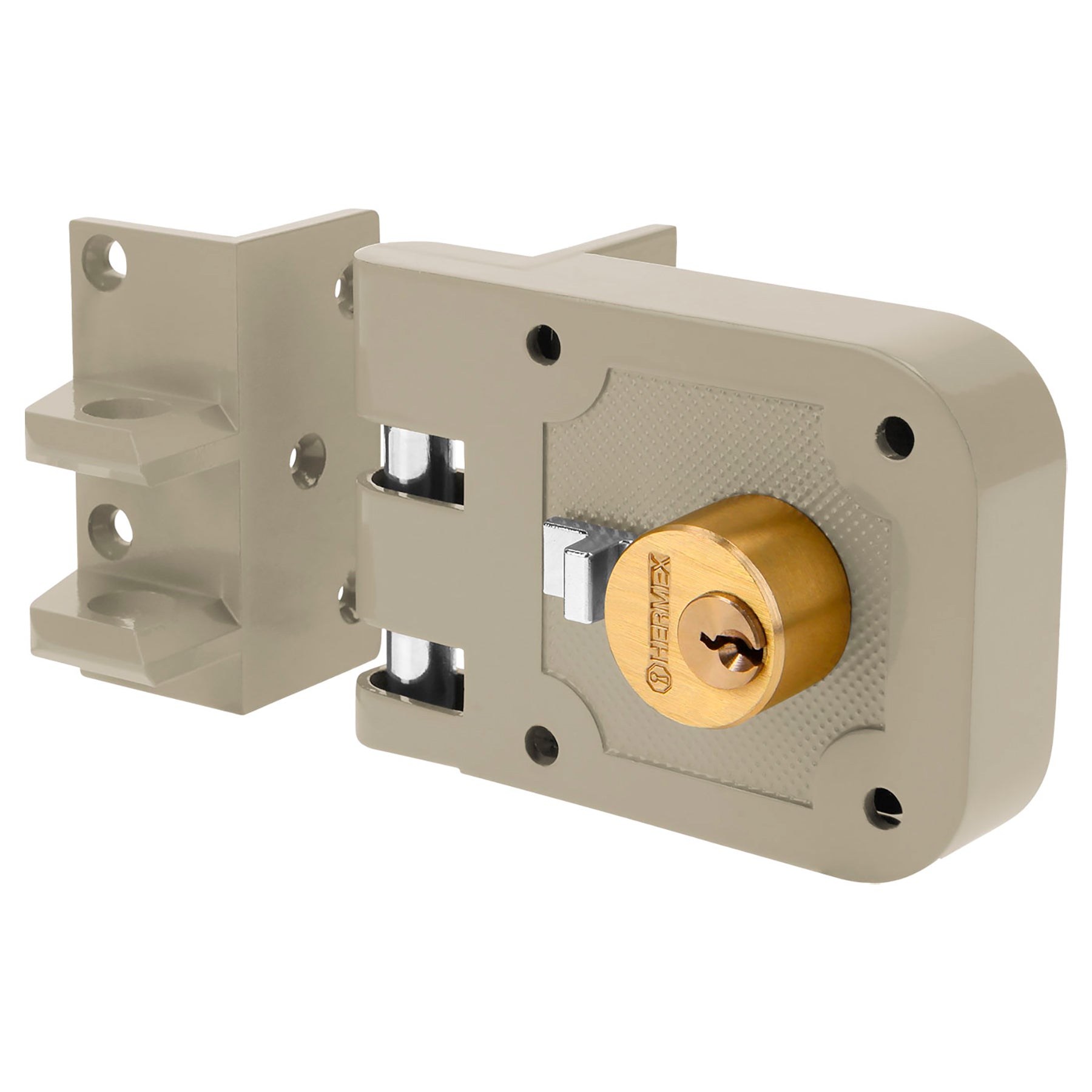 Cerradura sobreponer, puerta corrediza, clásica, izquierda, Hermex, CS-65I, 43495