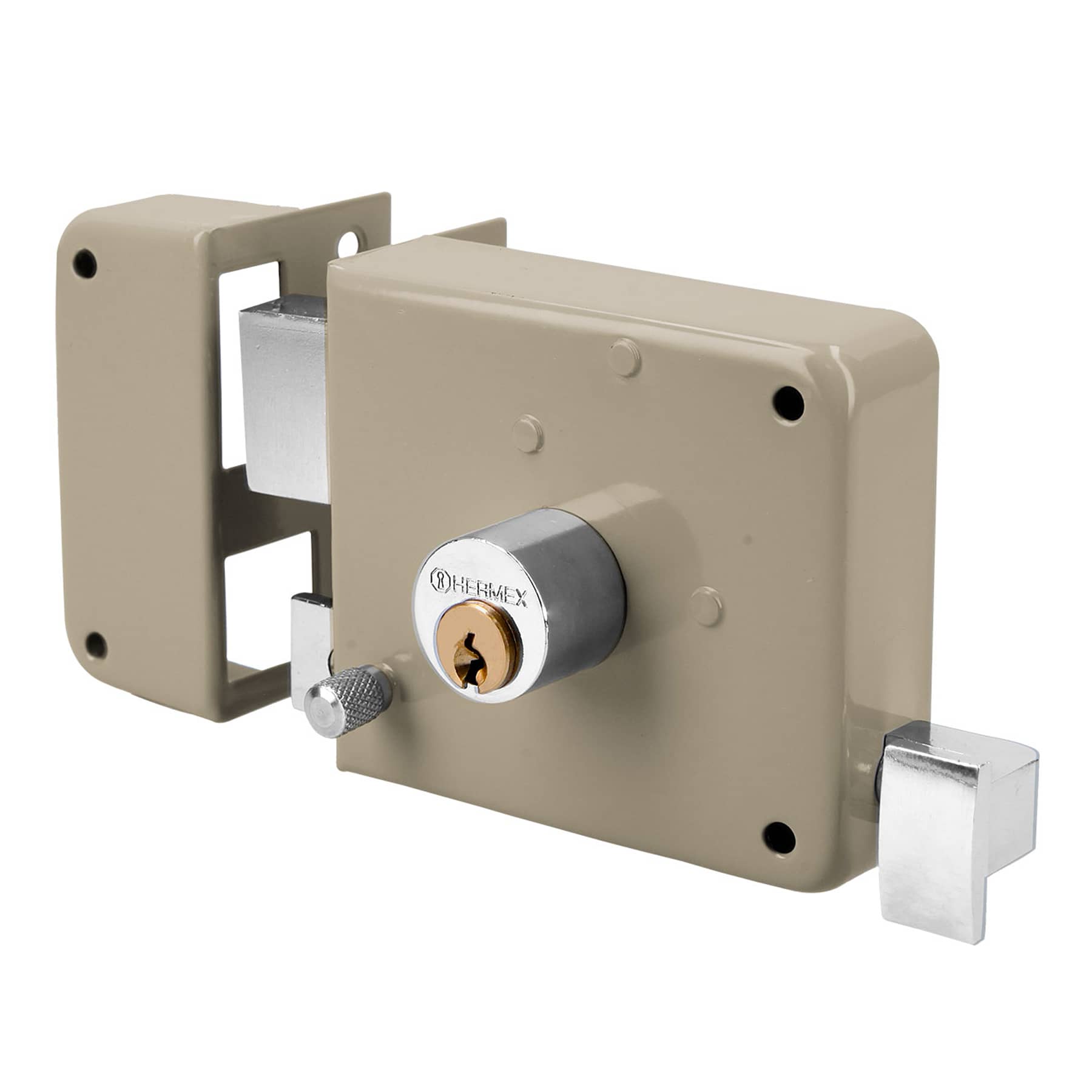 Cerradura sobreponer izq clásica, llave tradicional, blíster, Hermex, CS-70IB, 43582