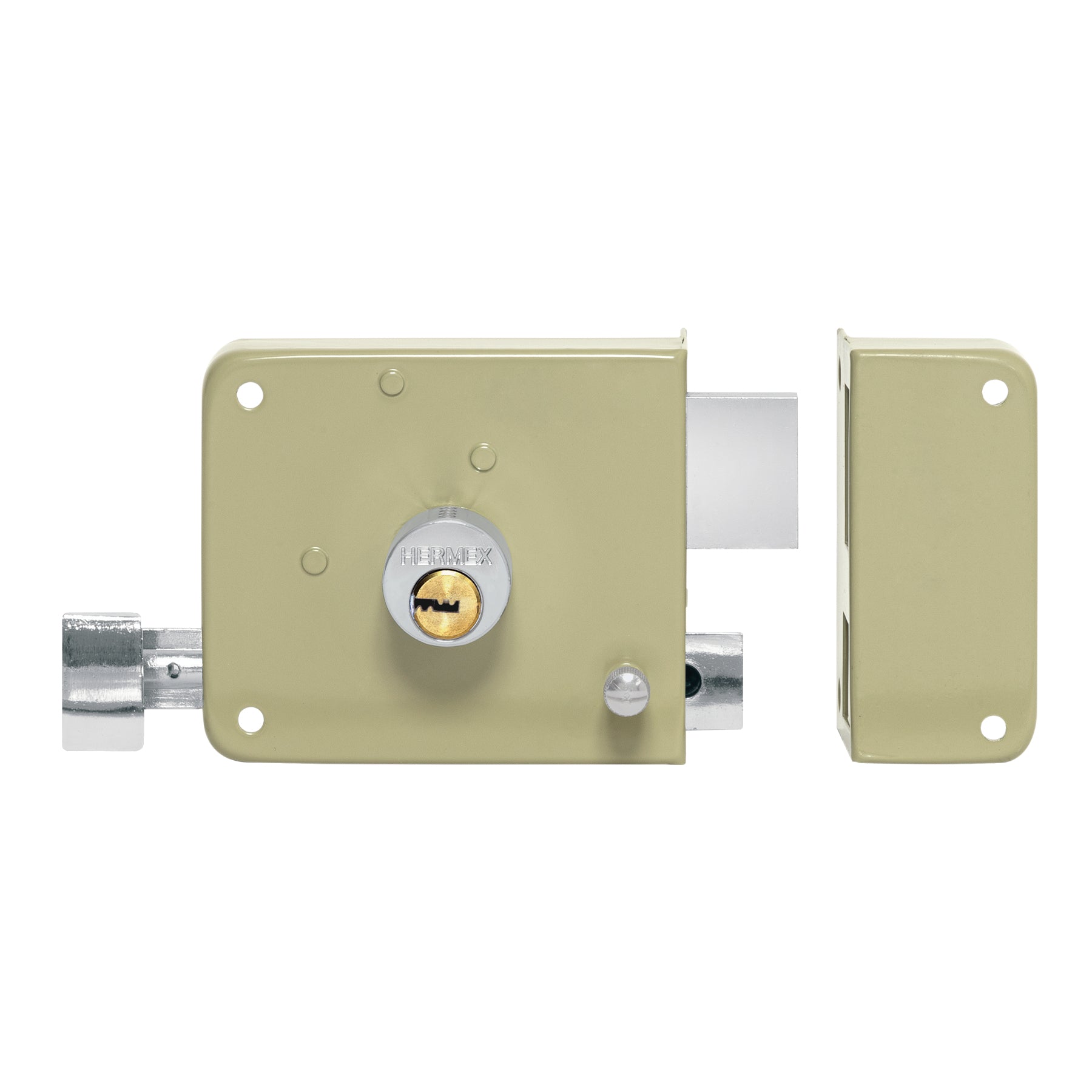 Cerradura sobreponer der instala-fácil, llave puntos, caja, Hermex, CS-75DQ, 46600