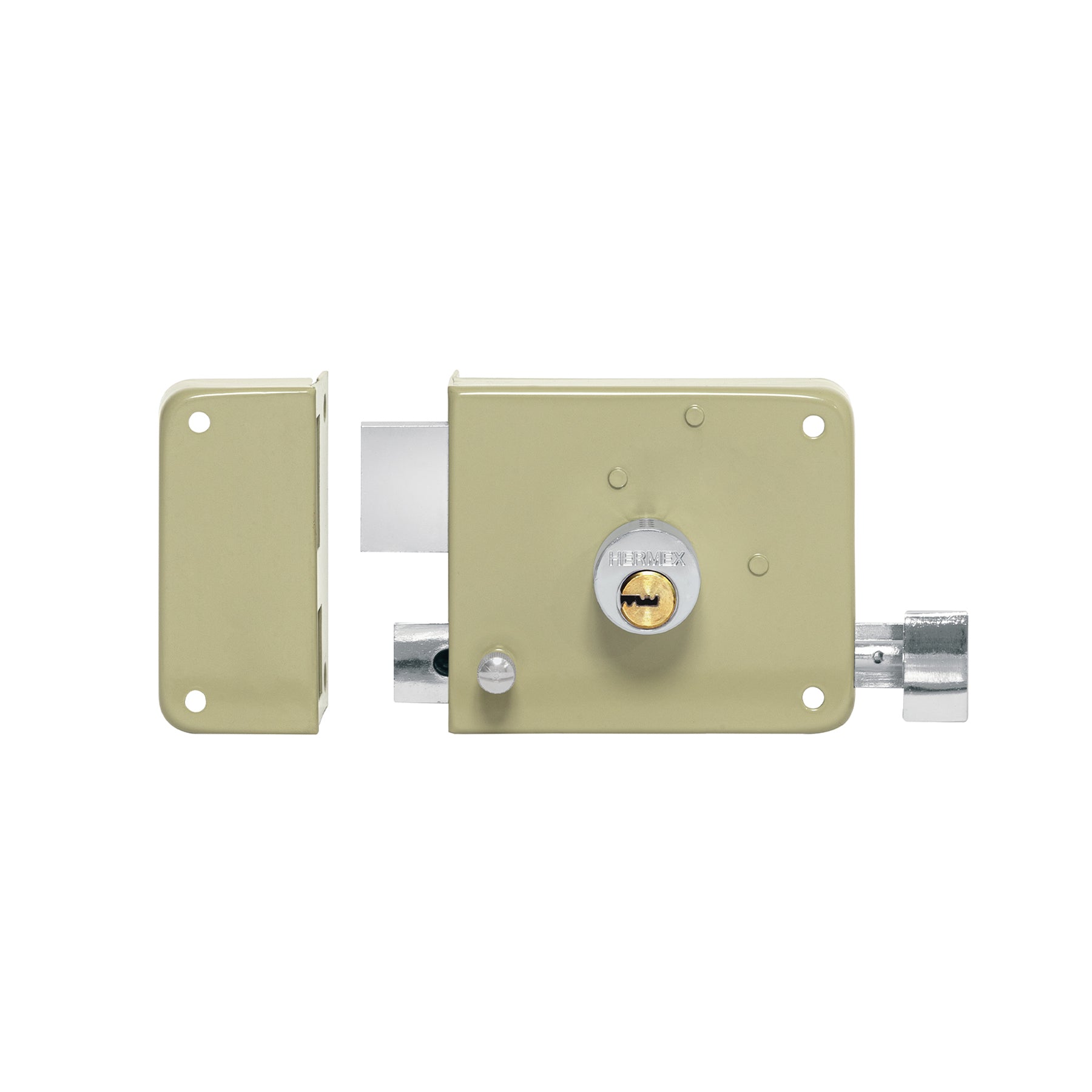 Cerradura sobreponer izq instala-fácil, llave puntos, caja, Hermex, CS-75IQ, 46559