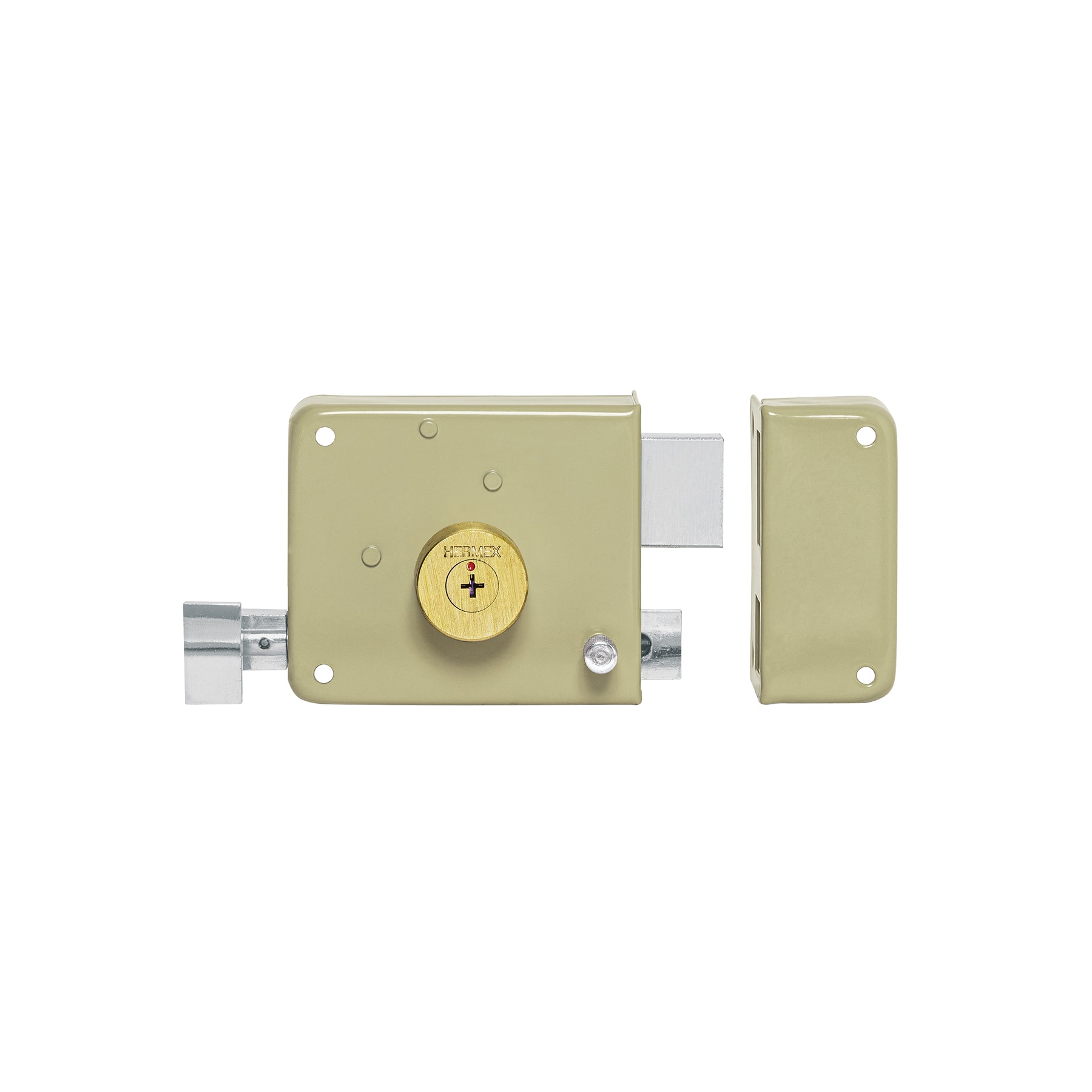 Cerradura sobreponer derecha clásica, llave tetra, caja, Hermex, CS-80D, 43528