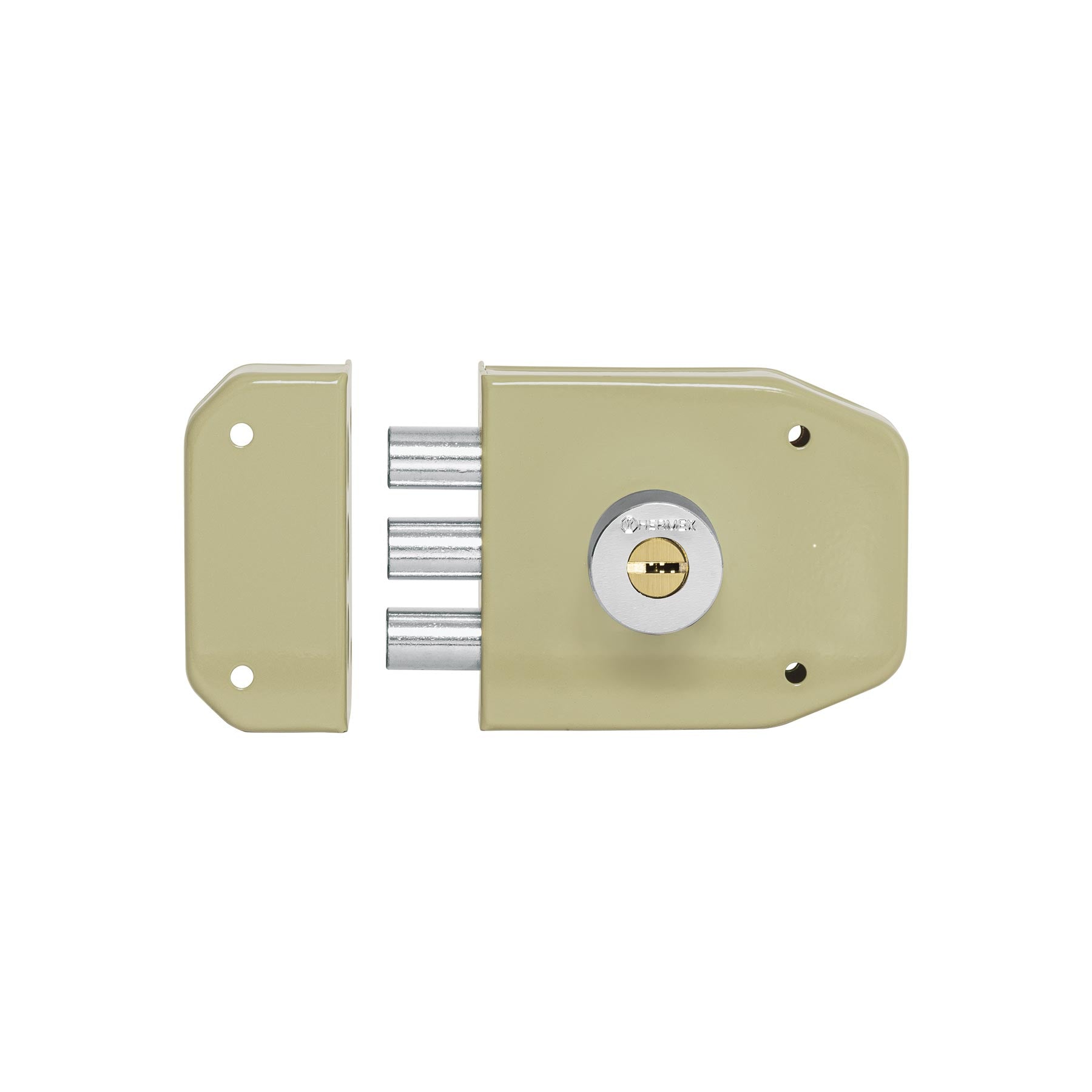 Cerradura sobreponer 3 barras instala-fácil, llave puntos, Hermex, CS-93, 43488