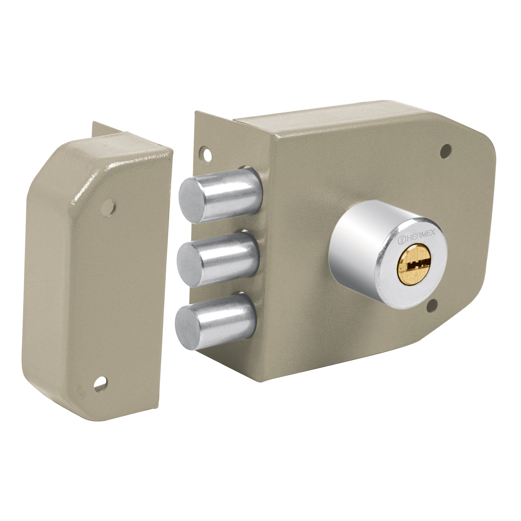 Cerradura sobreponer 3 barras instalafácil, llave puntos