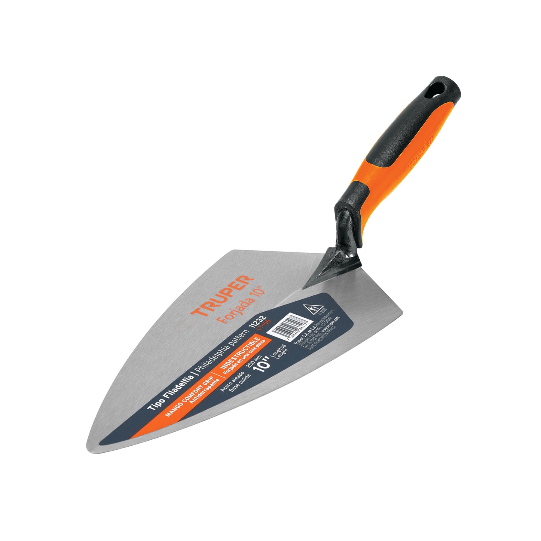 Cuchara para albañil 10" forjada tipo Filadelfia, mango Comfort