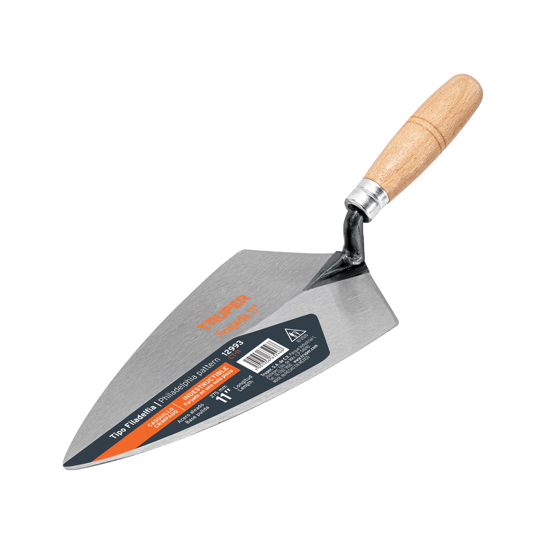 Cuchara para albañil 11" forjada tipo Filadelfia, Truper