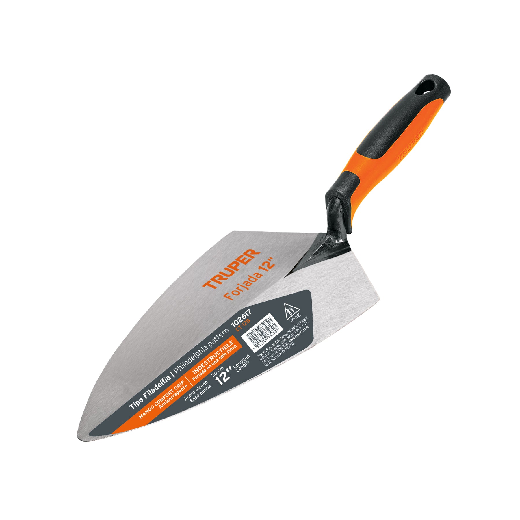 Cuchara para albañil 12" forjada tipo Filadelfia, mango Comfort