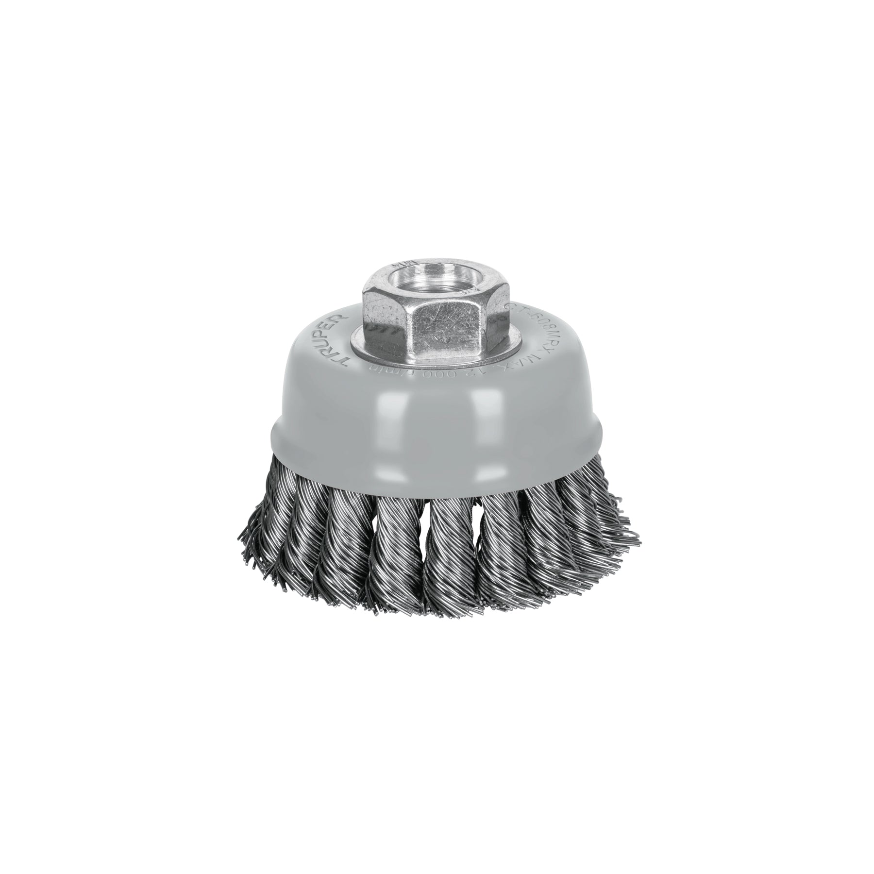 Carda copa 3" alambre trenzado grueso, multi rosca, Truper