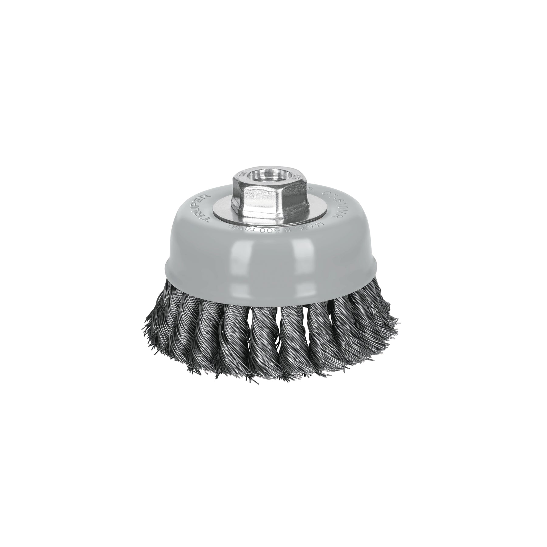 Carda copa 4" alambre trenzado fino, multi rosca, Truper